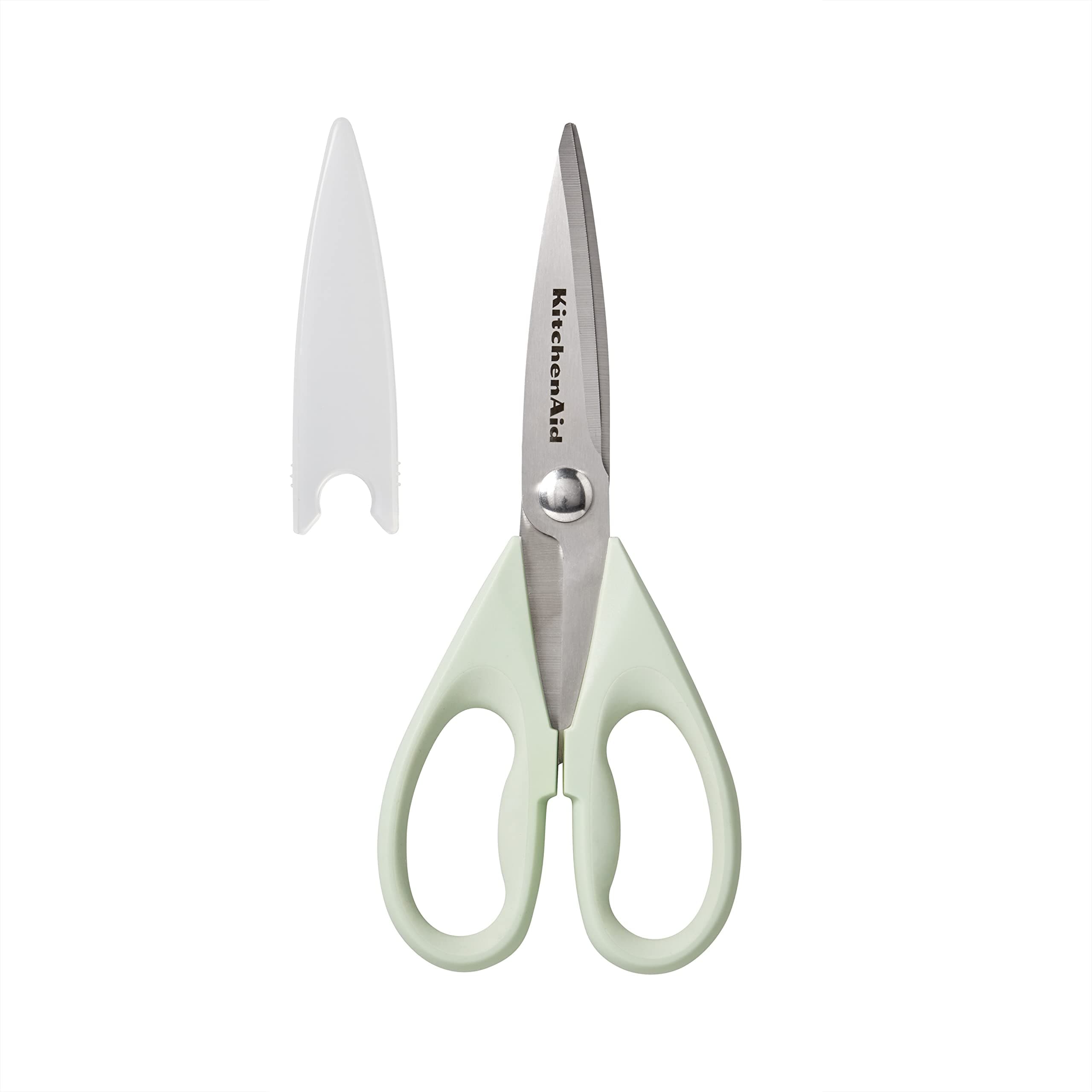 All Purpose Kitchen Shears with Protective Sheath Durable Stainless Steel Scissors, Dishwasher Safe, Soft Grip Comfort Handle, 8.72 Inch, Pistachio