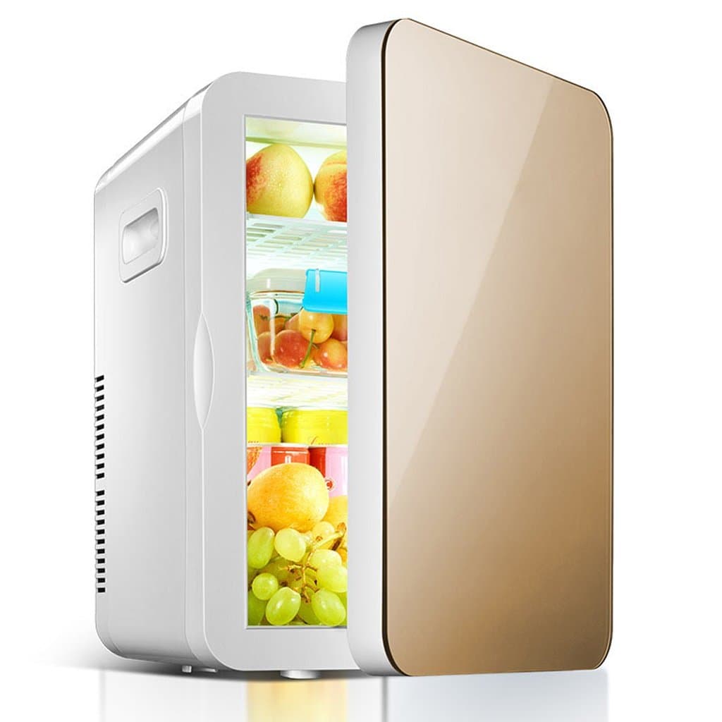 LJ Mini Fridge - 20L Compact Refrigerator Holds 30 x 330ml Cans | ( Color : Gold )