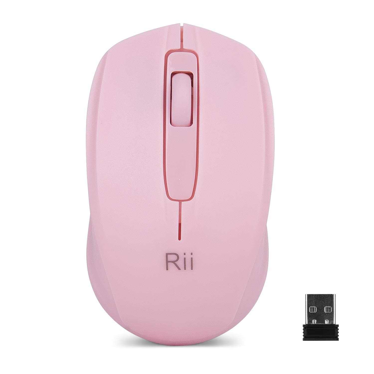 Rii Wireless Mouse,2.4G Portable Computer Mice for PC, Laptop, Windows,Office Included Wireless USB dongle (Pink)