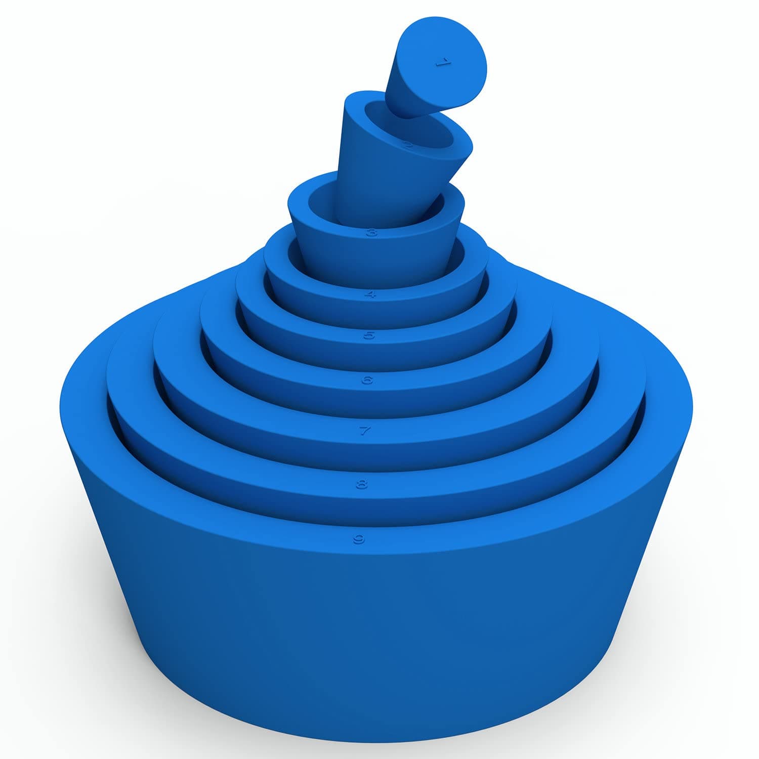 XCD Filter Adapter Cones, 9 Pack Tapered Collar Rubber Stopper Buchner Funnel Flask Cones Adapter Set with Smooth Surface Durable Wear-Resistance Filter Adapter Cones for Lab Supplies, Blue