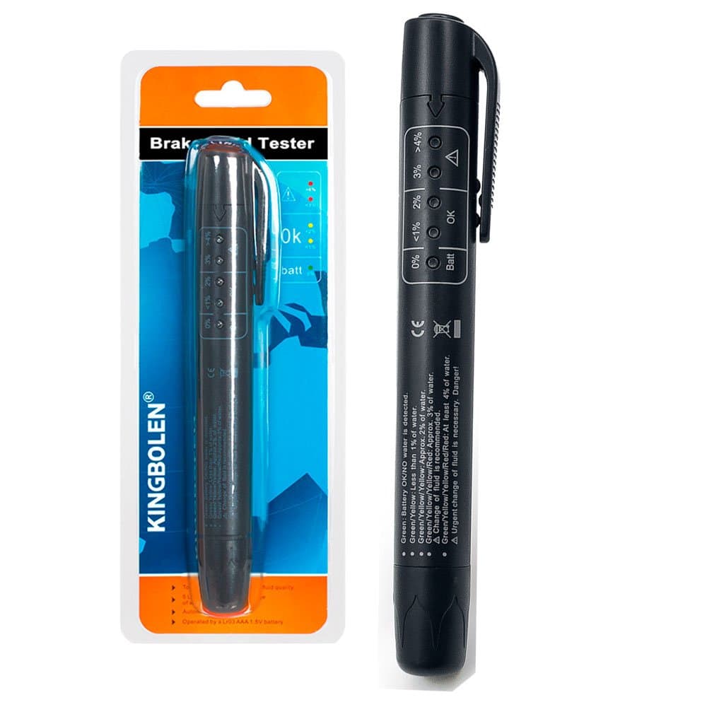 Kingbolen Brake Fluid Tester Automotive Tools Diagnostic Testing Tool Auto Brakes Calibrated For DOT3 DOT4 DOT5 with 5 LED Indicator