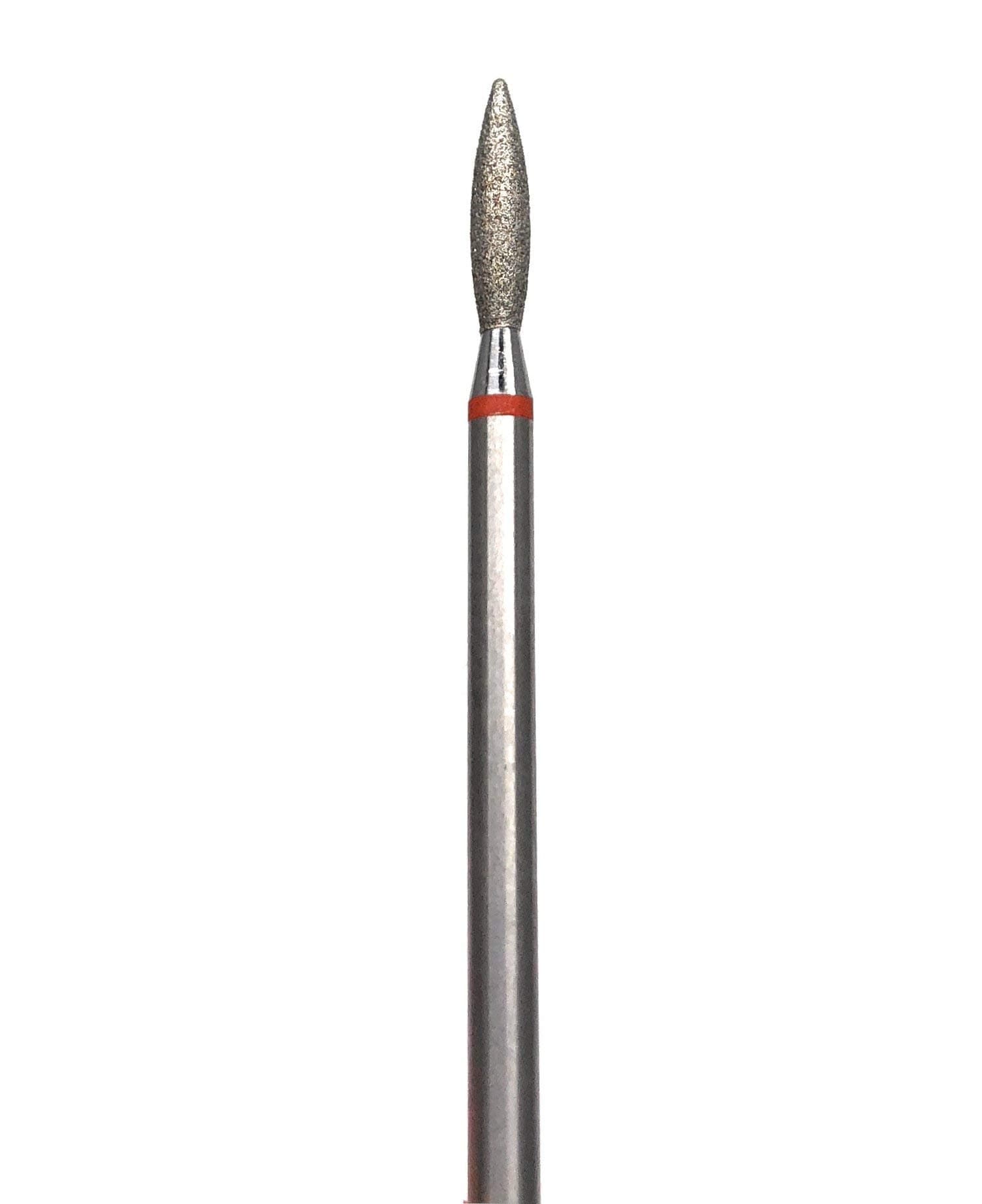 E-file nail drill bit for manicure and pedicure, Russian electric file bits, Diamond, flame (drop) with a rounded tip 023, soft grit, NON PAINFUL Efile bits for salon quality manicures and pedicures