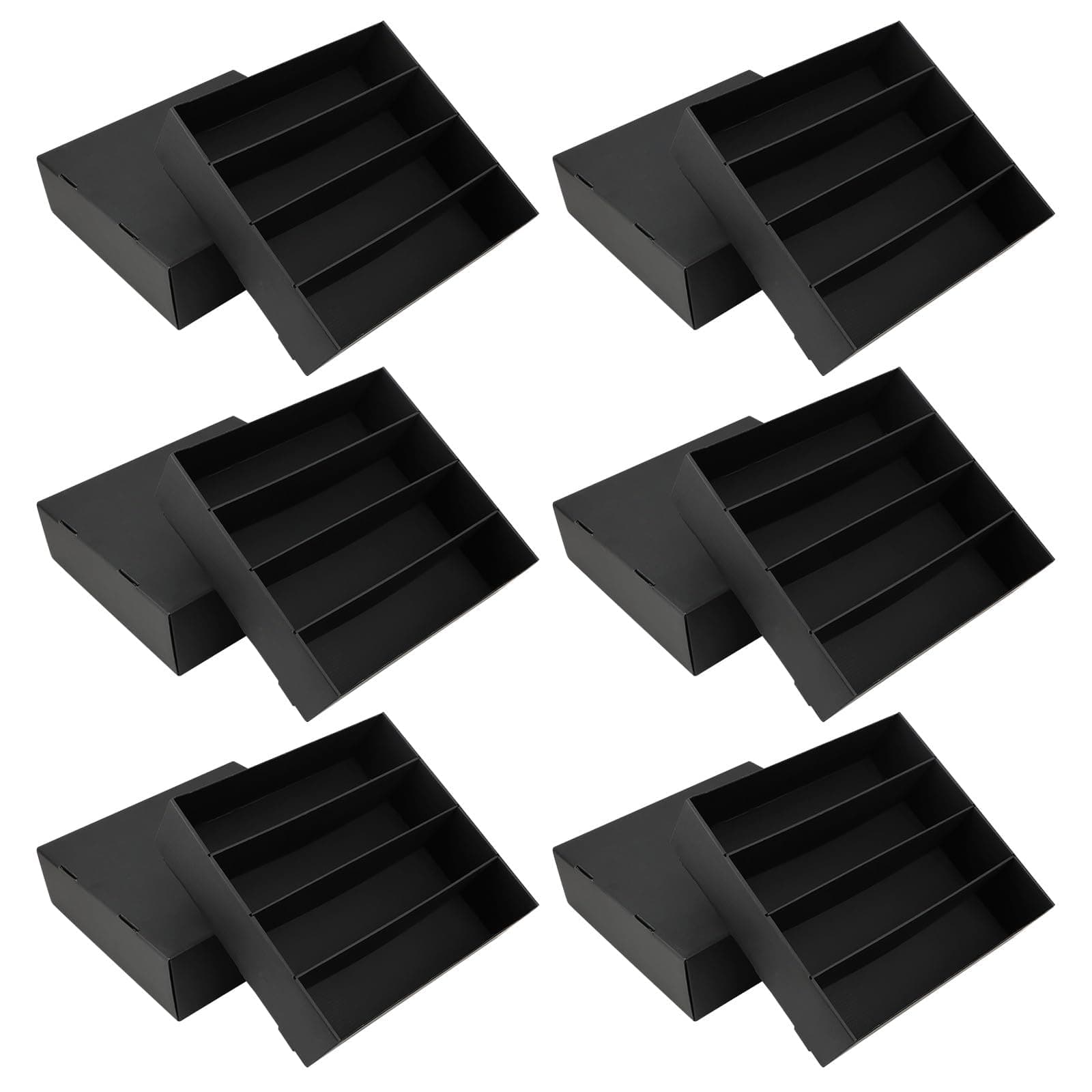 6 Pack Trading Card Storage Box, 3120 Count Card Storage Box Black Sports Card Storage Boxes Trading Card Organizer Box for Storing Protecting and Organizing Soccer Basketball Game Cards