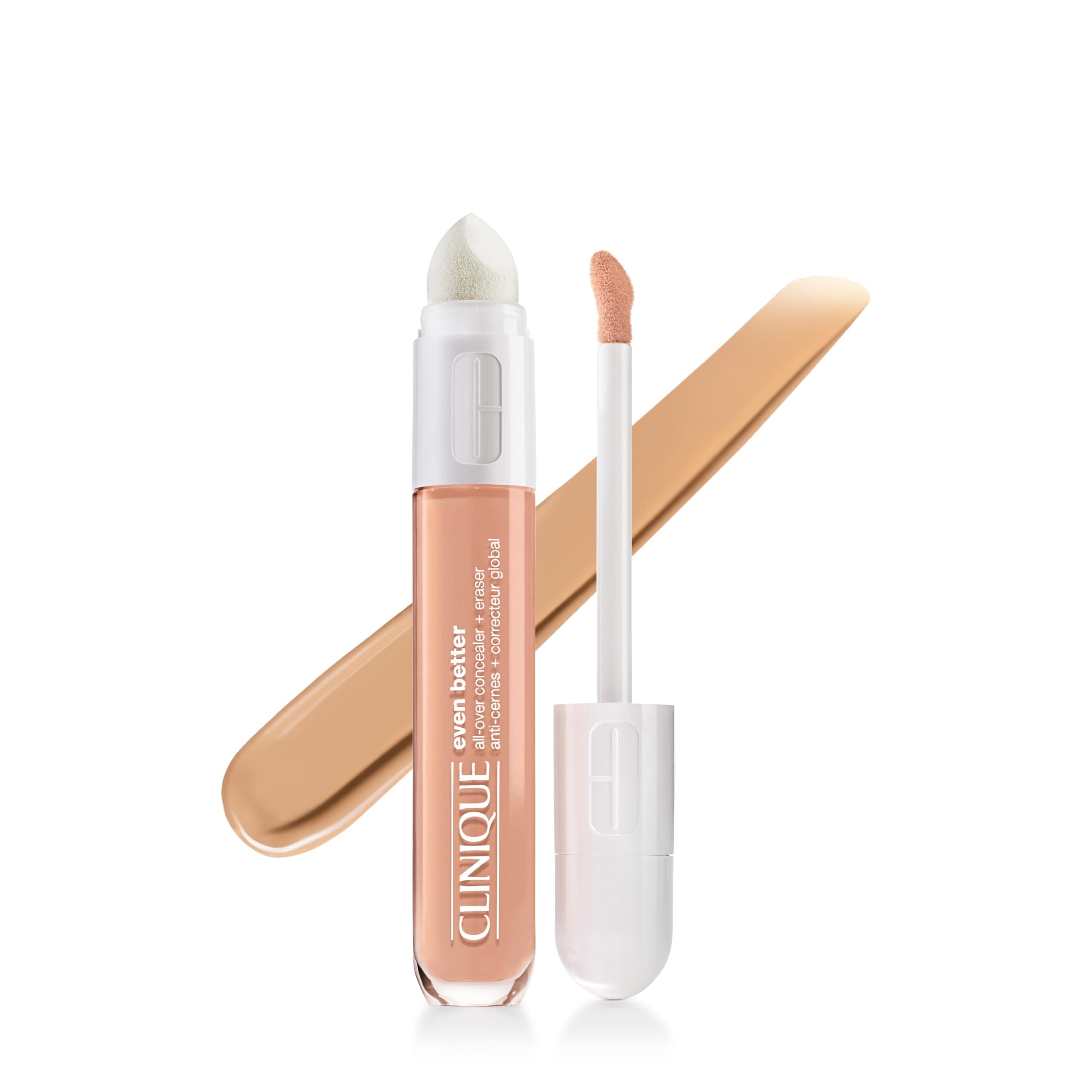 Clinique Even Better All-Over Full Coverage Concealer + Eraser Makeup For Dark Undereye Circles | With Hyaluronic Acid + Caffeine | Hydrating, Brightening + Depuffing