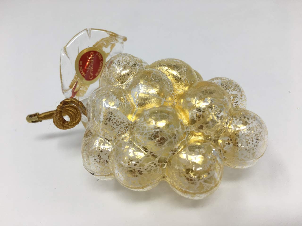 Murano Hand Blown Glass Grapes, Crystal