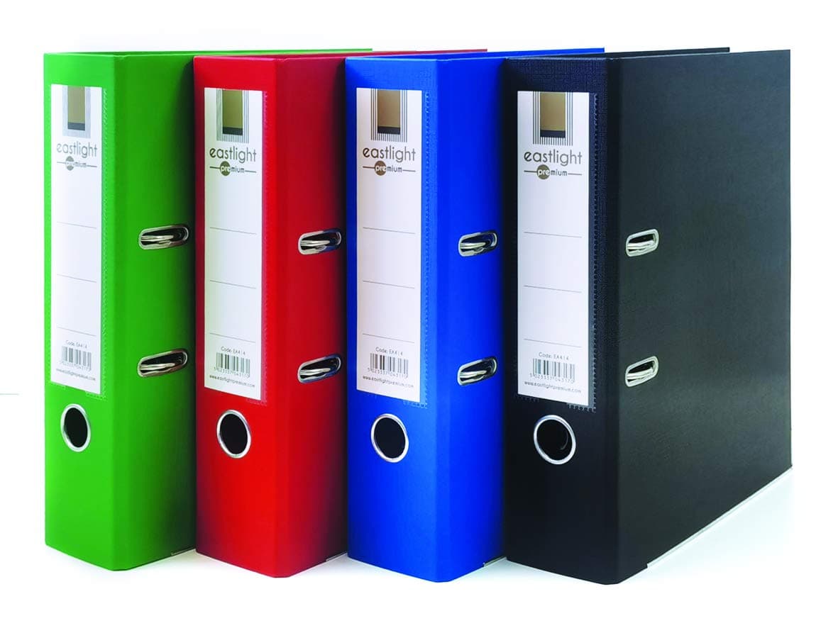 Eastlight A4 Extra Strong Lever Arch Files Plastic on Board Folder Document Storage