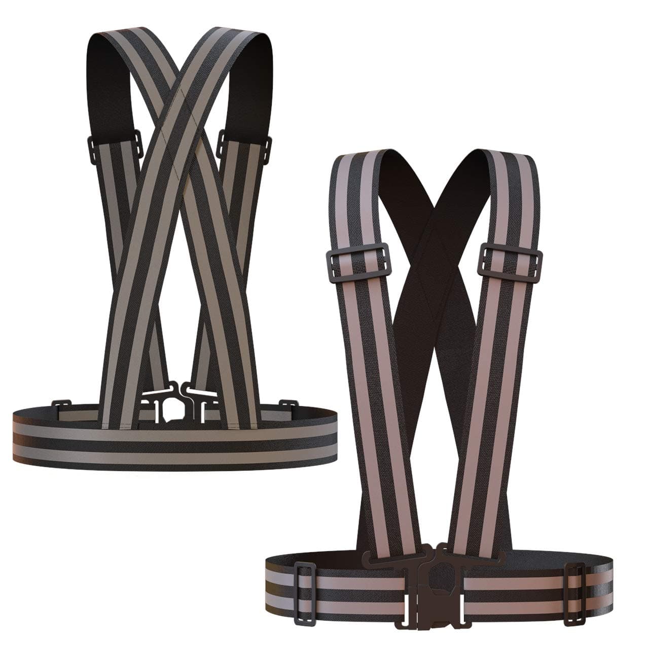 Reflective Vest (2 Pack) | Lightweight, Adjustable & Elastic | Safety & High Visibility for Running Jogging Walking Cycling