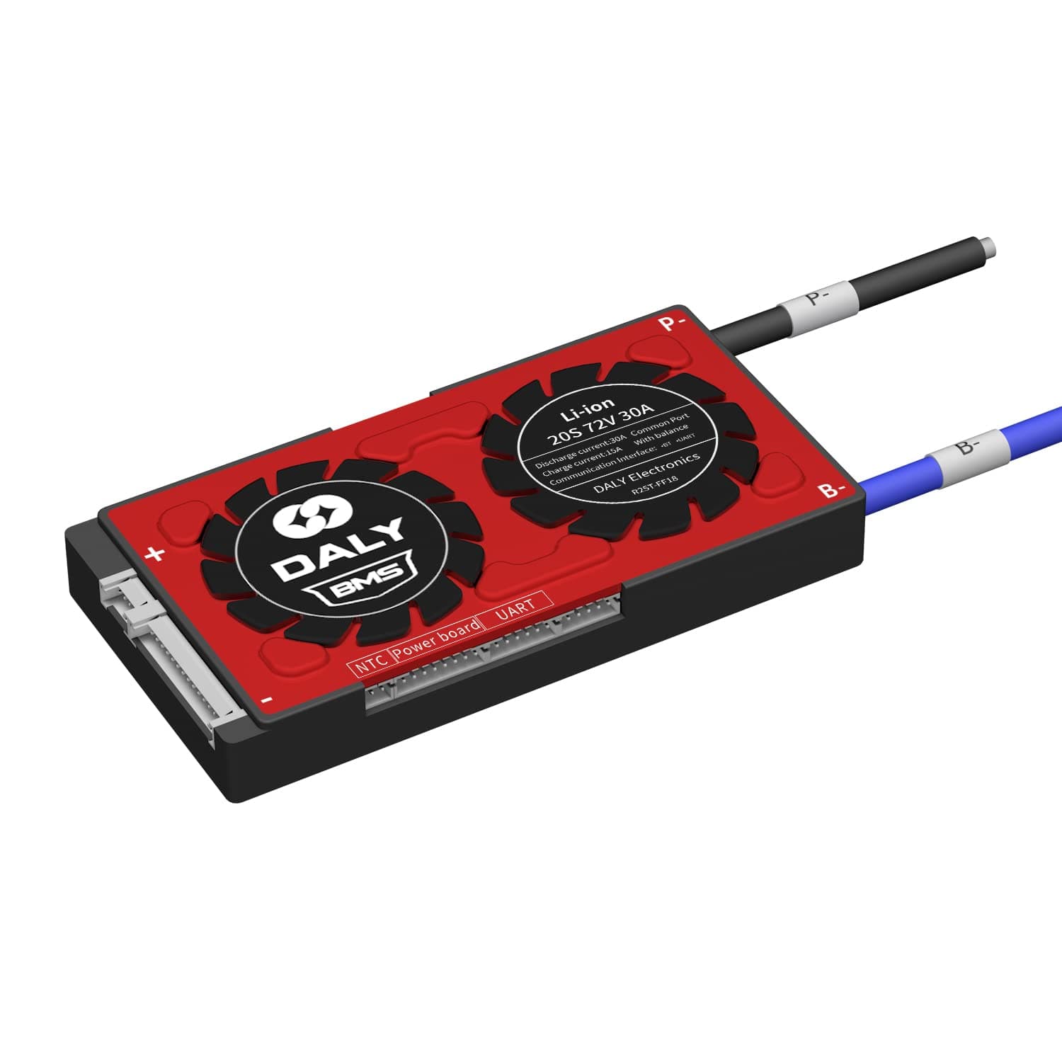 DALY Smart BMS Li-ion 72V 20S 30A with UART Communication, Resetting Bluetooth Module,Common Port for Rated 3.7V Power Converter UPS (Smart BMS,30A)