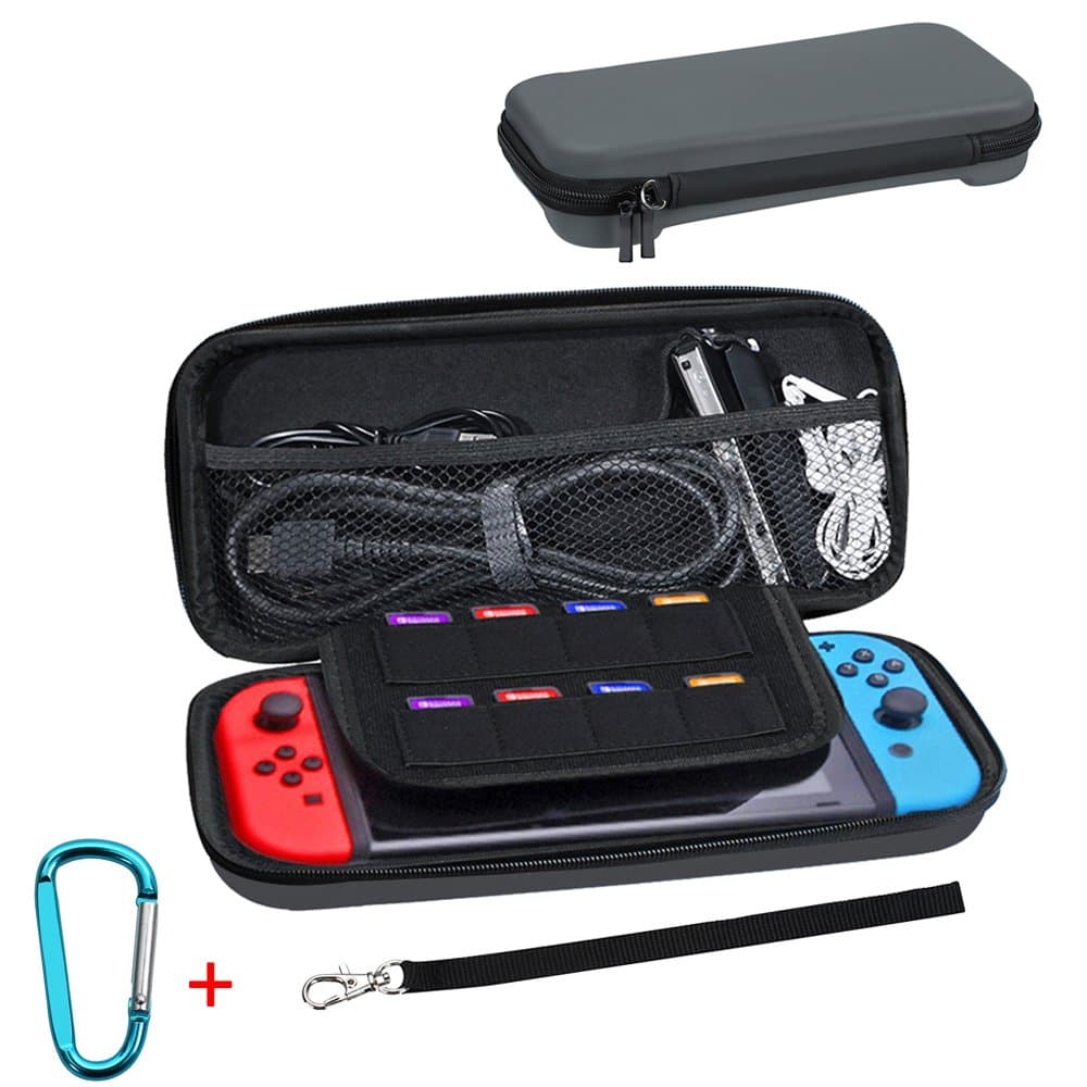 Carrying Case for Nintendo Switch, Galopar Storage Bag EVA Protective Portable Case for Nintendo Switch with 8 Game Slots (Grey)