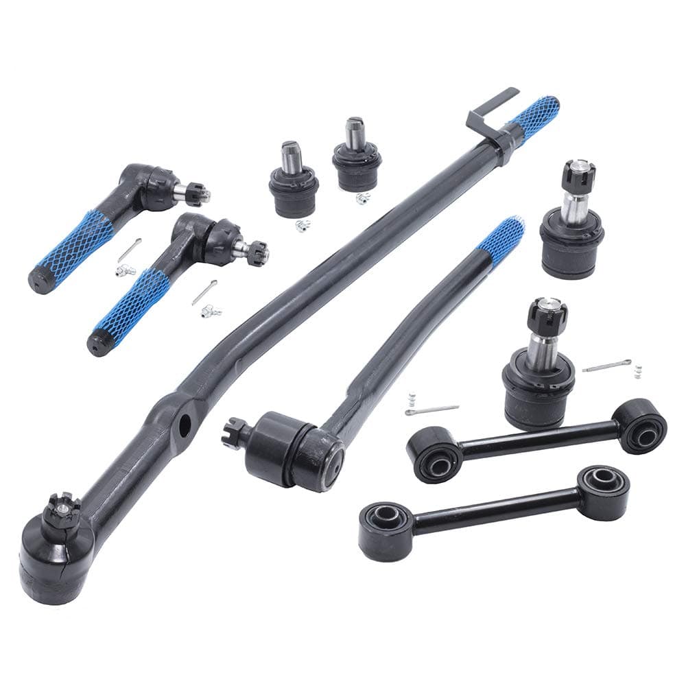 10pc Complete Front Suspension Steering Kit replacement for Ford Excursion Ford F-250 F-350 Super Duty 2WD Models Only Inner & Outer Tie Rod Ends & Upper & Lower Ball Joints & Sway Bar End Links