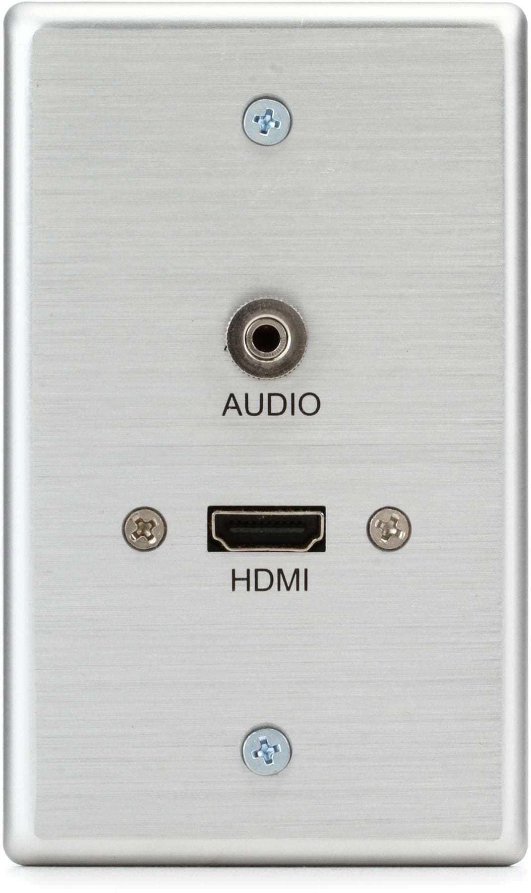 C2G HDMI/3.5mm Pass Through Single Gang Electrical Distribution Wall Plate Brushed Aluminum (39871)