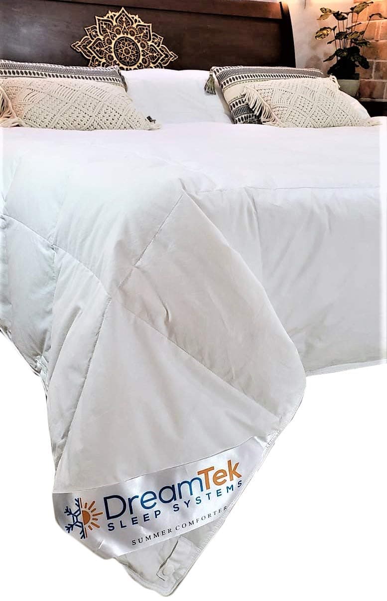 DreamTek Luxurious Down Comforter All Season Capable w/Smart Snap System A Summer Light Weight + Winter Option by Doubling Up Hypoallergenic Machine Washable Duvet Tabs King Size California XL Insert