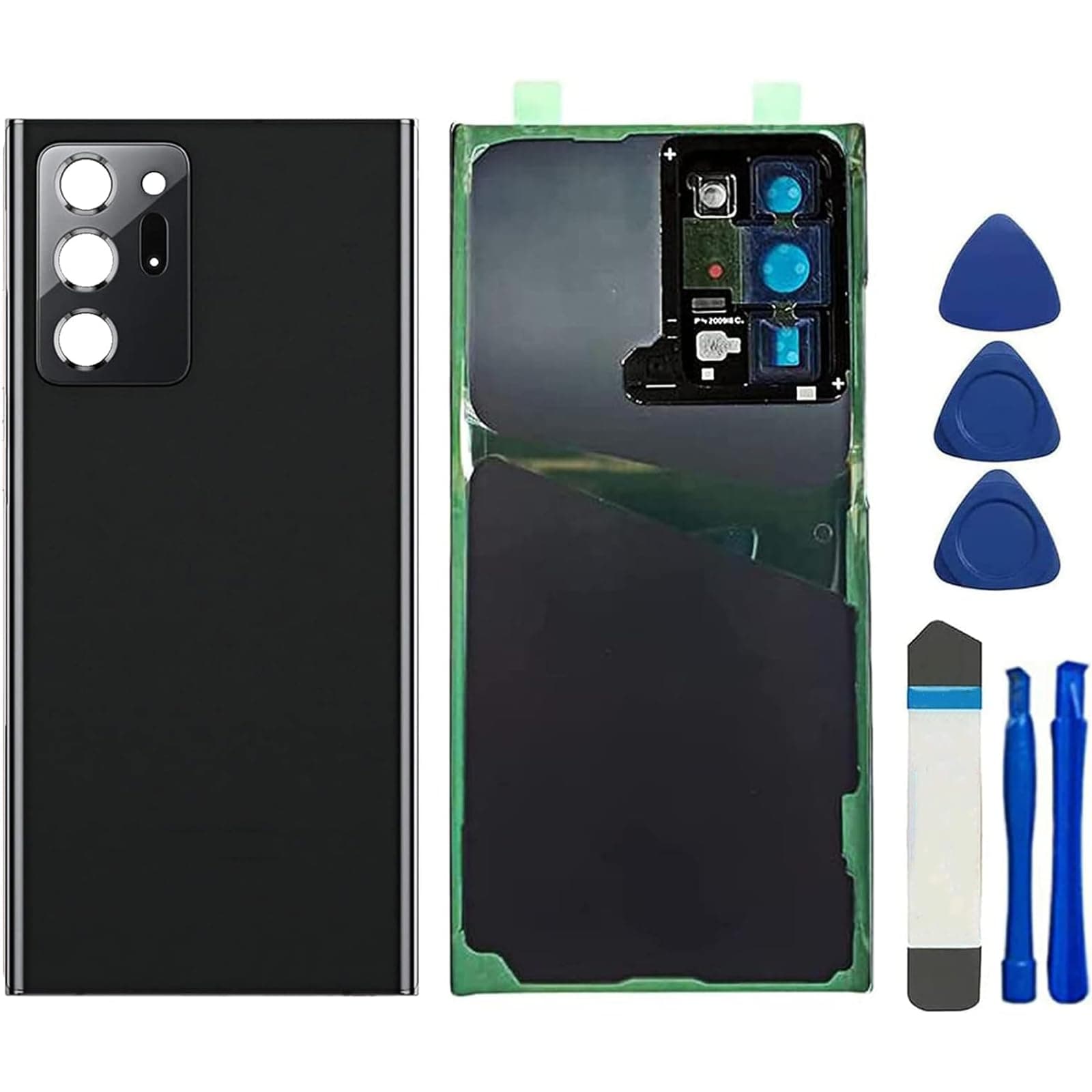 Note 20 Ultra Back Glass Replacement for Samsung Galaxy Note 20 Ultra 5G N986U All Carriers Housing Door Panel Cover with Camera Lens Adhesive Tape and Repair Tool Kits (Mystic Black)