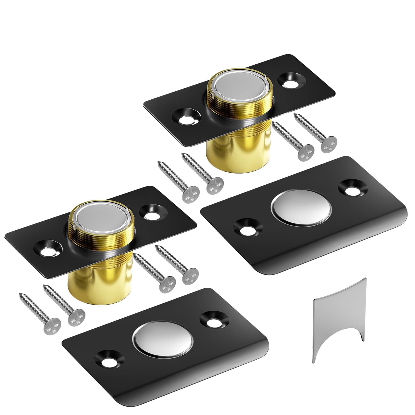 Silent Ball Catch, Adjustable Strong Magnet Door Catch,Using Noise Free, Replacing Door Ball Catch, with Identical Installation Dimension(2 Pack, Black)