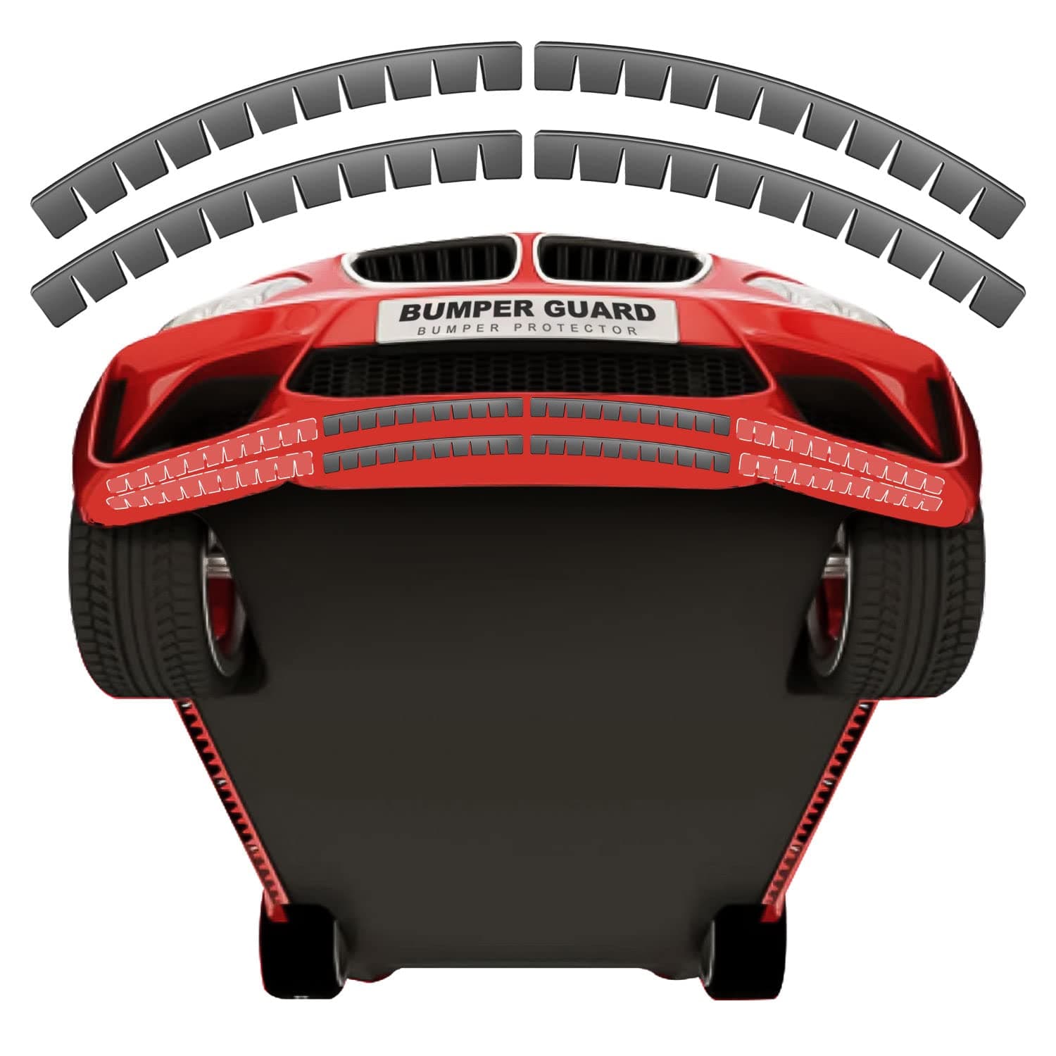 Bumper Scrape Guard for Cars, 4 Pack Front Bumper Scrape Guard Anti-Scratch Universal Fit Black Car Bumper Protector Carbon Fiber Front Lip Splitter Scrape Guard Skid for Lower Sport Cars SUV