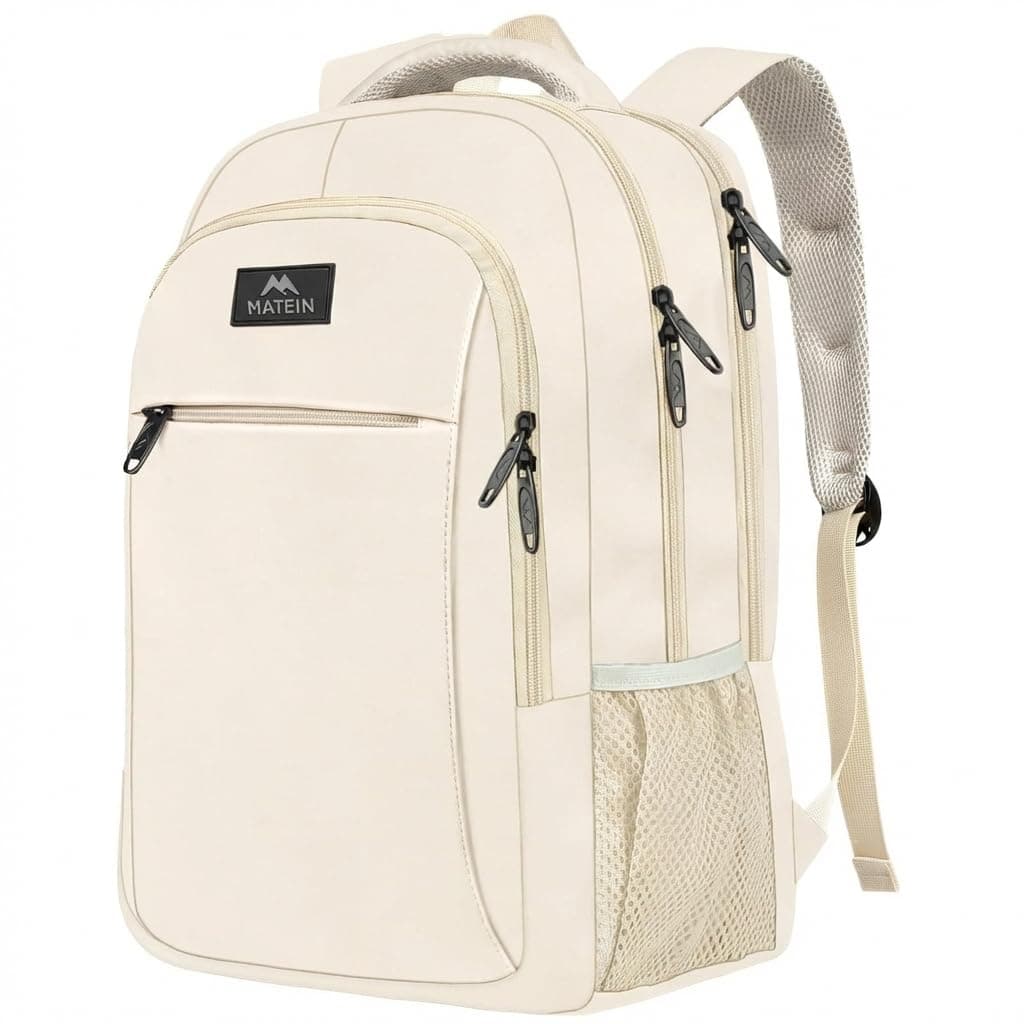 MATEIN - Backpack Laptop Backpack PC Laptop with USB Charging Port, beige, 15,6 Pouces