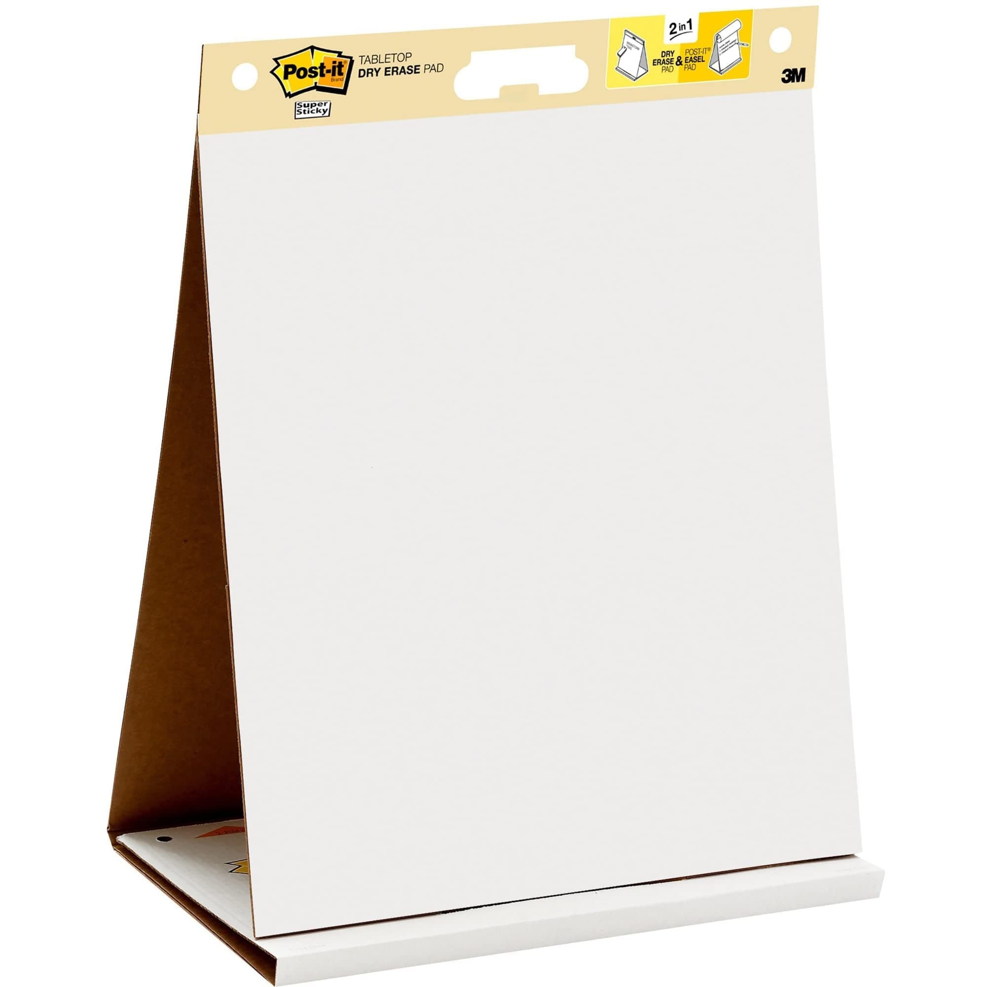 Post-it Super Sticky Portable Tabletop Easel Pad w/Dry Erase Panel, Great for Virtual Teachers and Students, 20x23 Inches, 20 Sheets/Pad, 1 Pad, Built-in Stand (563DE)
