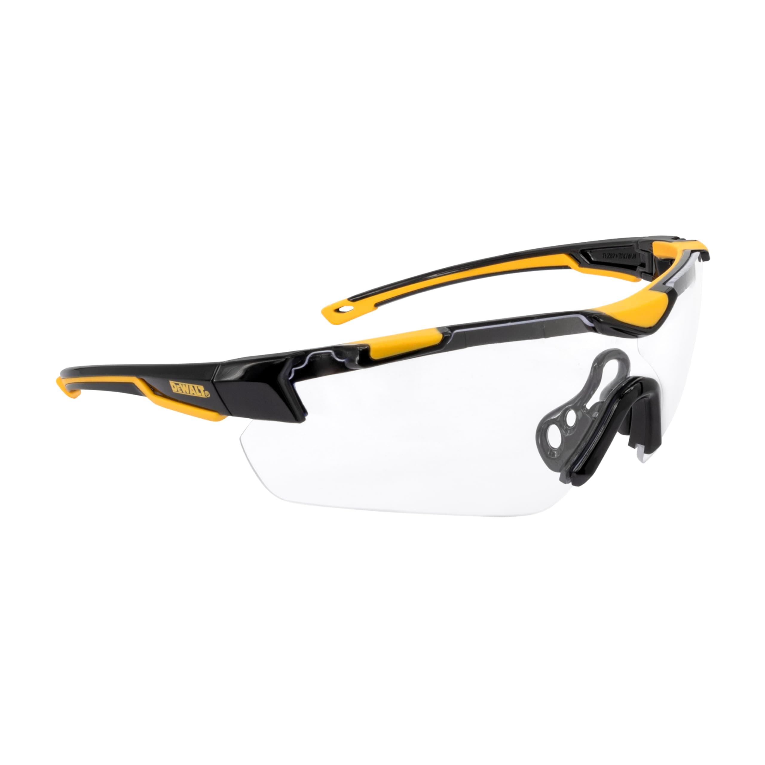 DPG110 Chisel Unisex Trim-Fit Half Frame Protective Eyewear, Black Frame Clear Lens