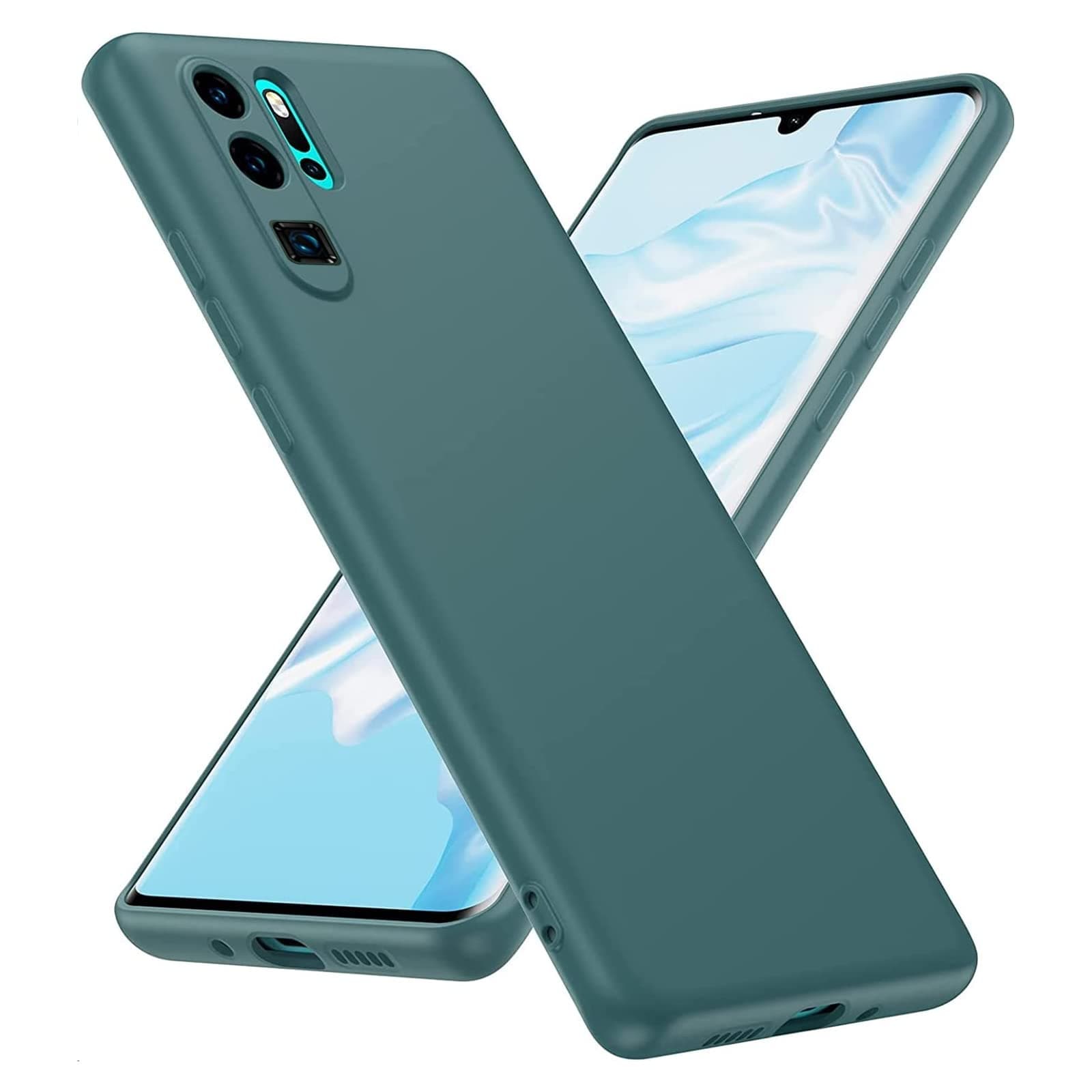 Silicone Case for Huawei P30 Pro, Silky-soft touch Full-Body Protective Case, Shockproof cover with Microfiber Lining(for P30 Pro-G)