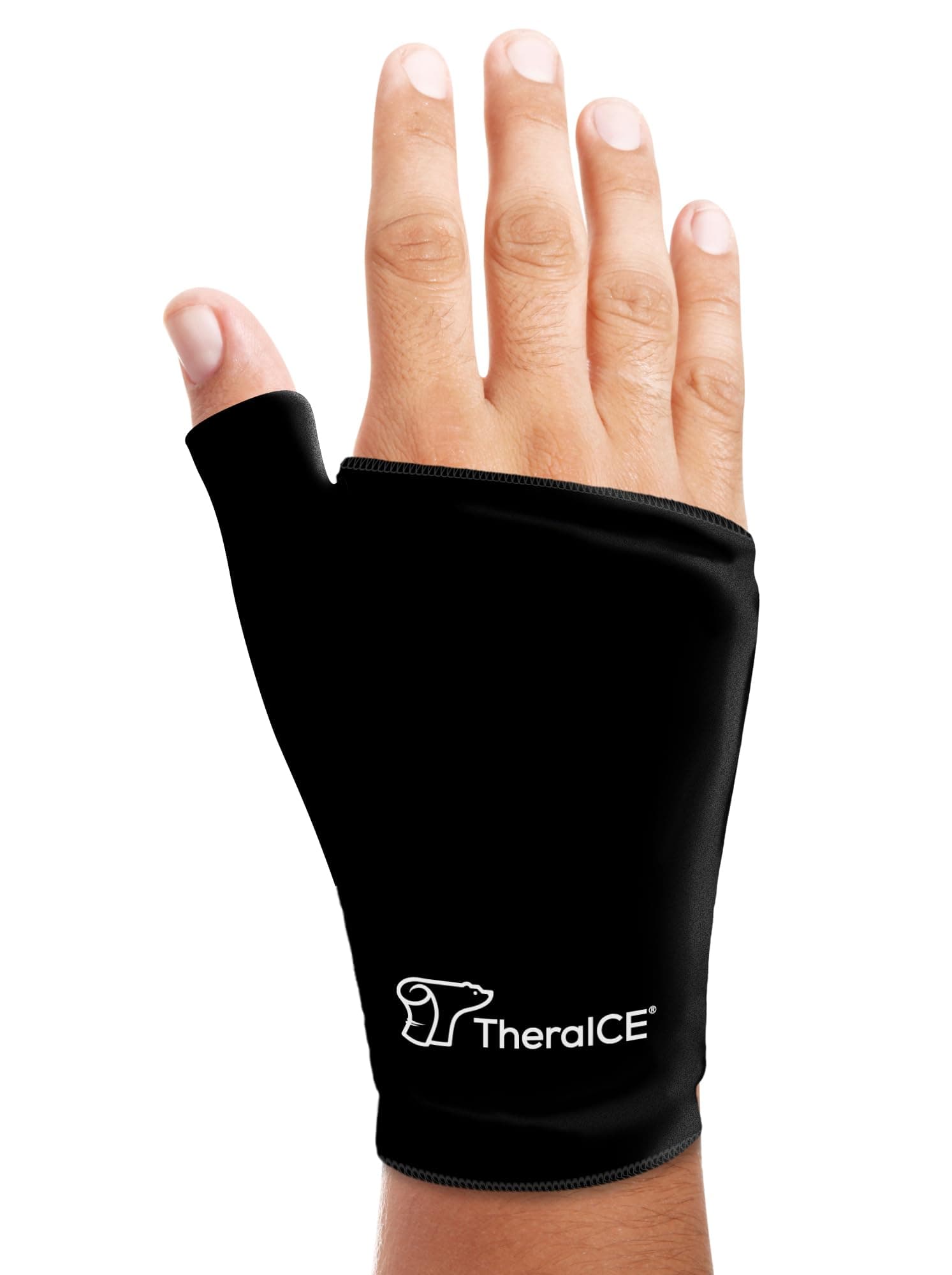 TheraICE Wrist Ice Pack Wrap Thumb Brace for Either Hand for Hot & Cold Therapy - Reusable Soft Gel Glove for Injuries, Carpal Tunnel, Arthritis, De Quervain's Tenosynovitis - Fits Most Women - S/M
