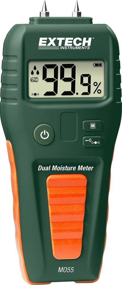 Extech MO55 Combination Pin/Pinless Moisture Meter, Green