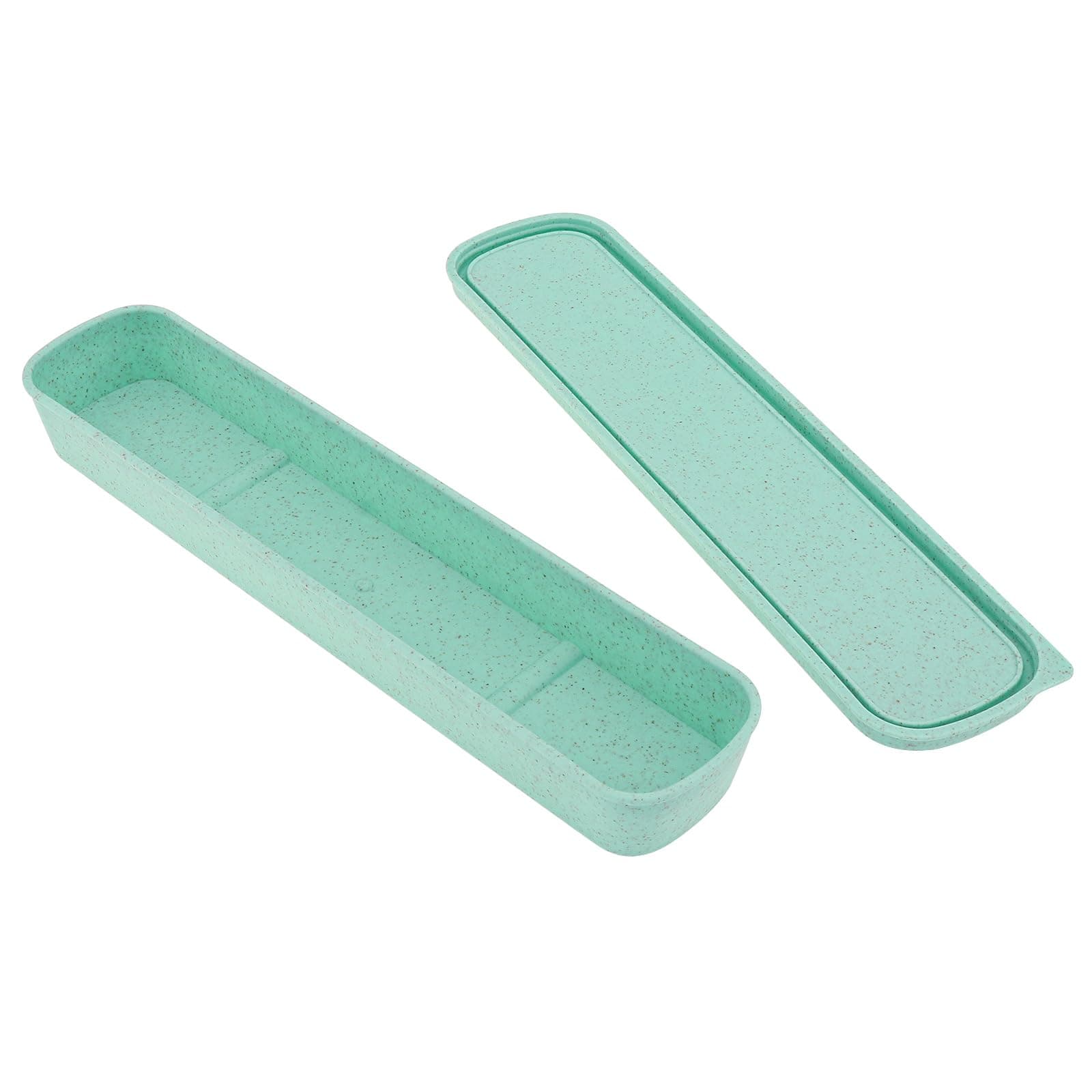 OriGlam 1pcs Portable Flatware Box Travel Tableware Storage Case Box, Utensil Case Flatware Storage Box for Cutlery Kit (Green)