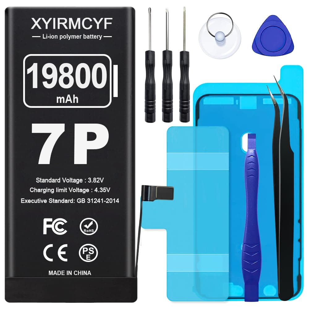 XYIRMCYF 19800mAh Super Capacity Battery Compatible with iPhone 7 Plus, 0 Cycle Li-Polymer Replacement Battery for iPhone 7 Plus, with Professional Repair Tool Kit
