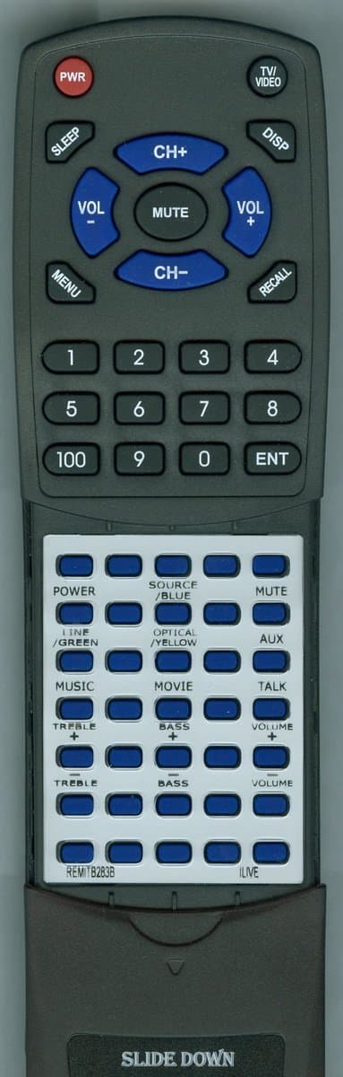 Replacement Remote Control for ILIVE REMITB283B, ITB283B
