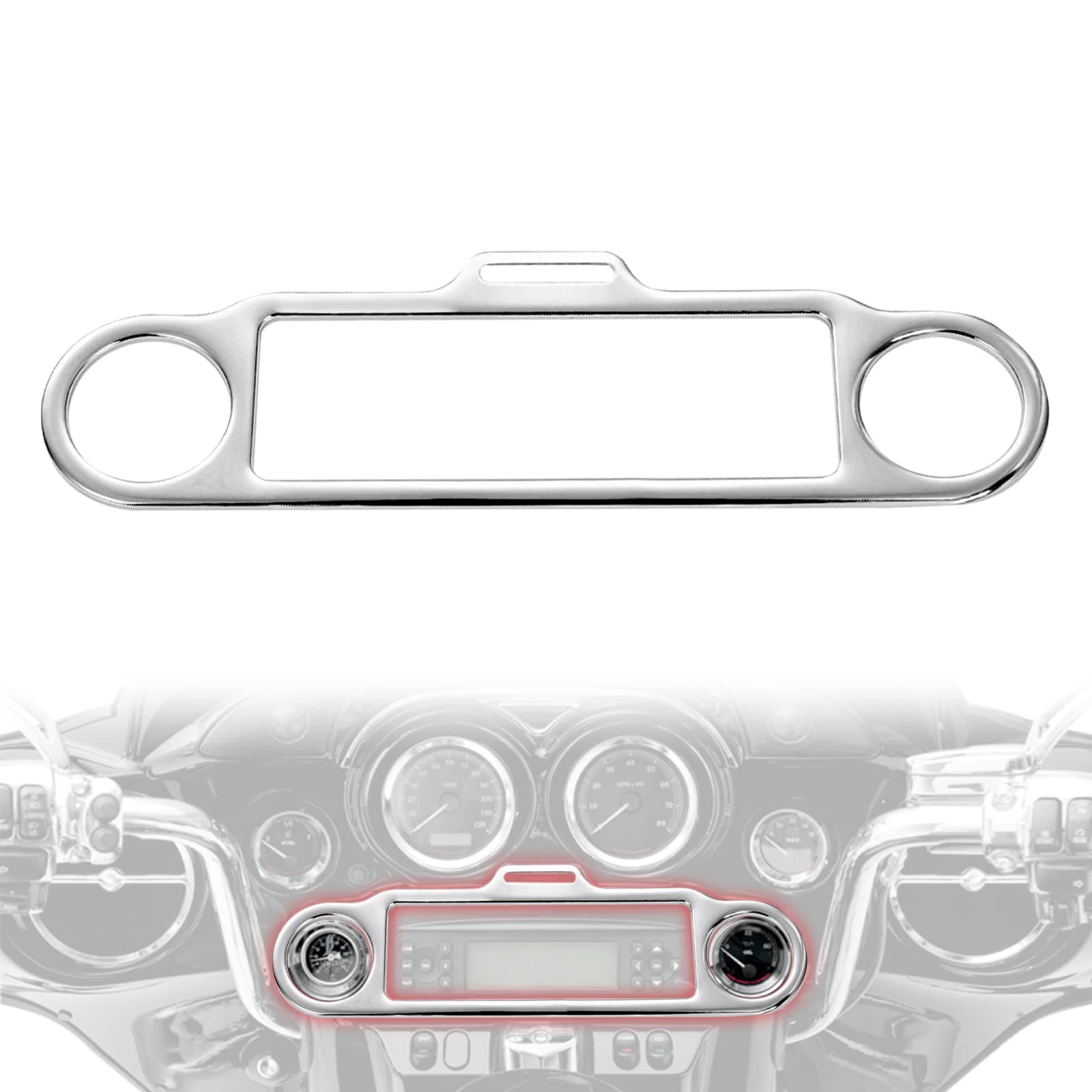 Chrome Stereo Accent Trim Loop Compatible with Harley Davidson Street Electra Glide Ultra Classic Touring 1986-2013