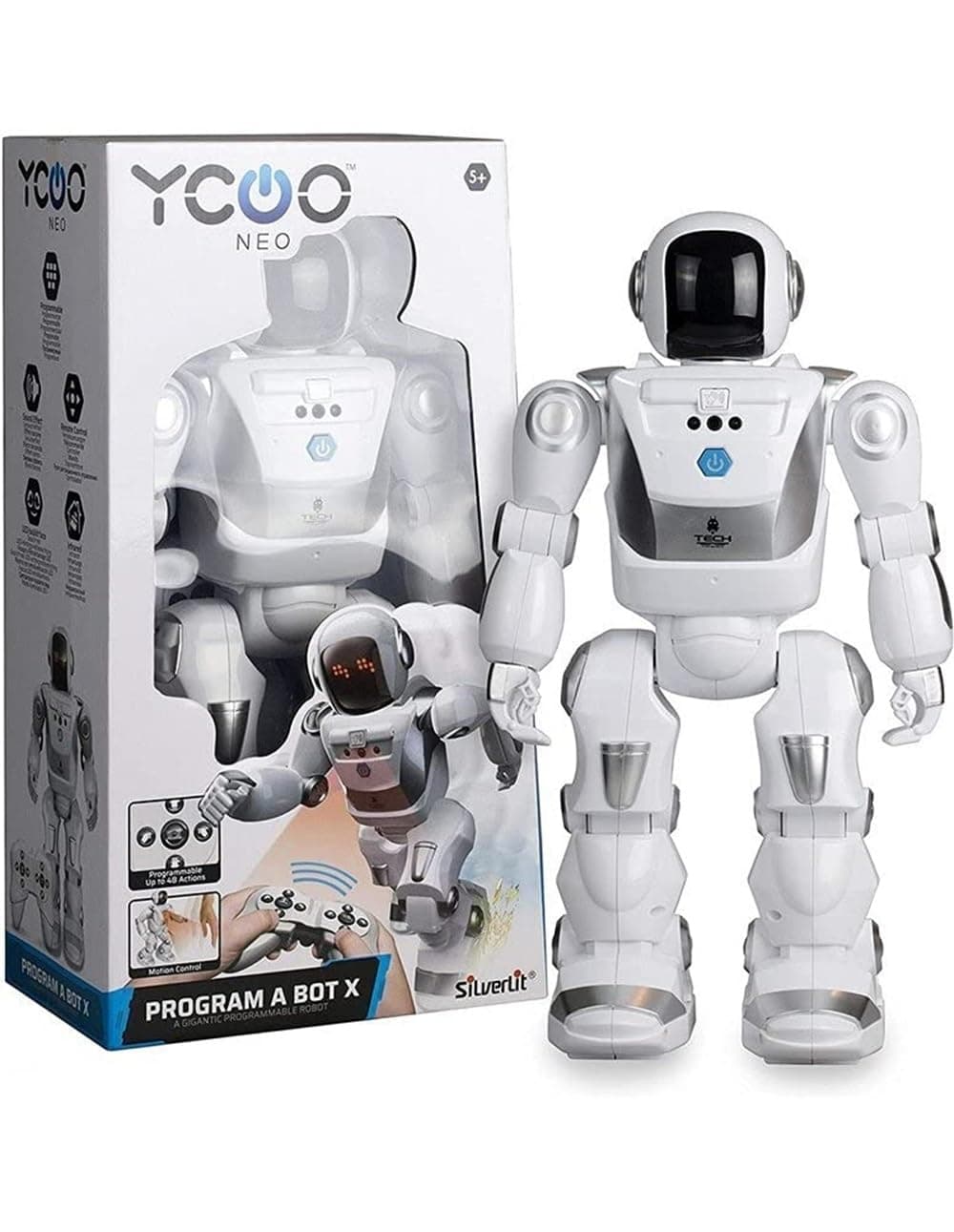 YCOO Robots - Program A Bot X Gigantic 16" (40cm) Programmable Remote Control Dancing Robot White 25 15 46 cm 88071