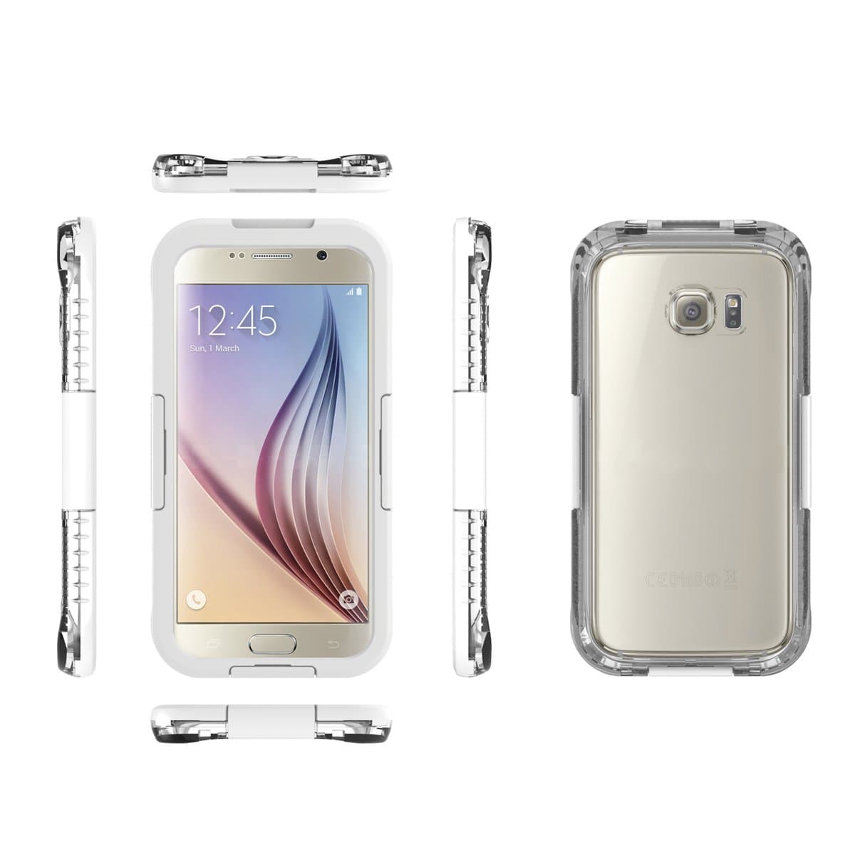 Galaxy S6 Edge cover case,Waterproof Case Dustproof Shockproof Snowproof Gel Touch Screen Ipx8 Swimming Diving Cover For Samsung GALAXY S6 edge 2015 (white)