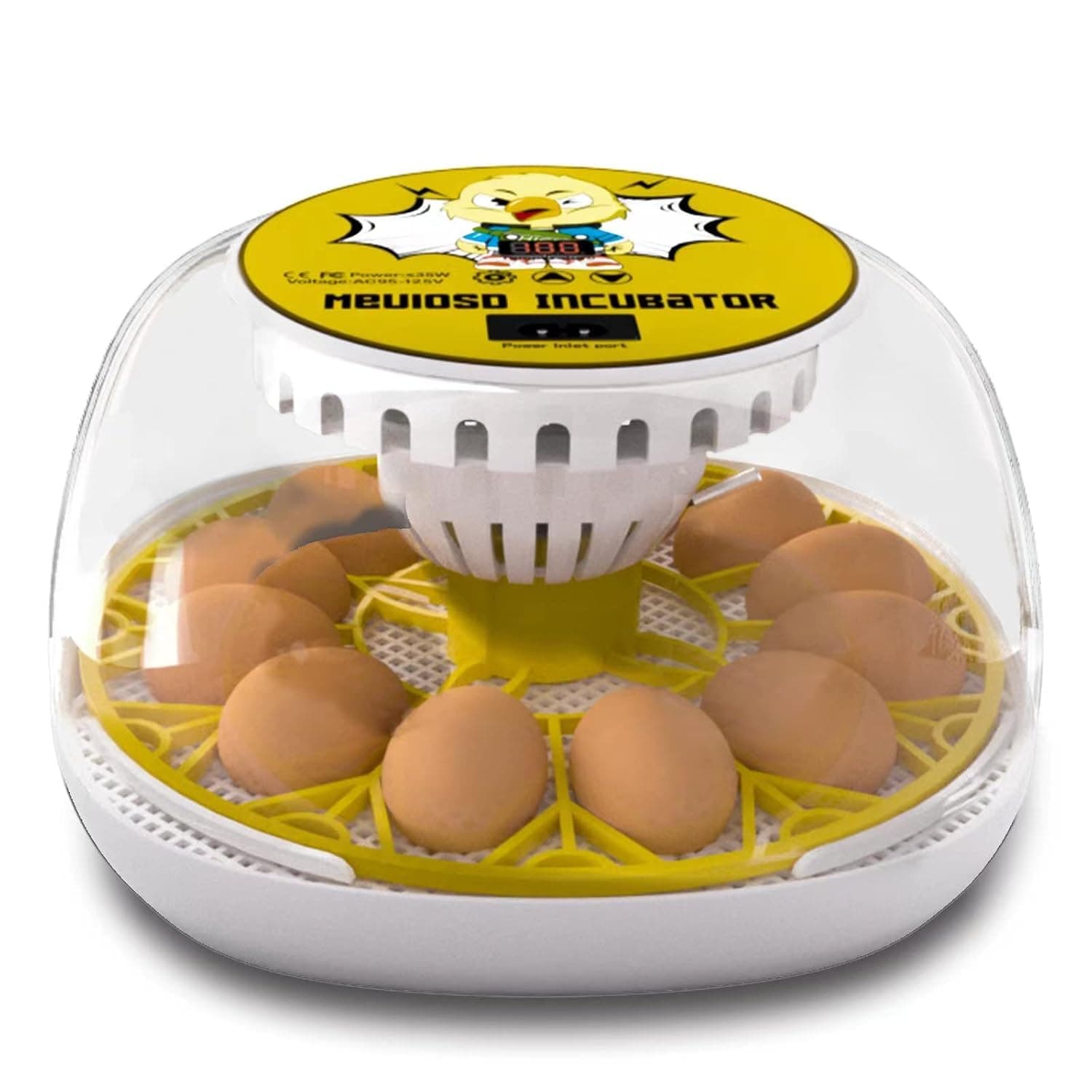 Egg Incubator 12-24 Eggs Automatic Intelligent Incubators for Hatching Eggs,with Automatic Turner and Temperature Control Small Poultry Incubator for Hatching Chicken Quail Duck Bird Eggs