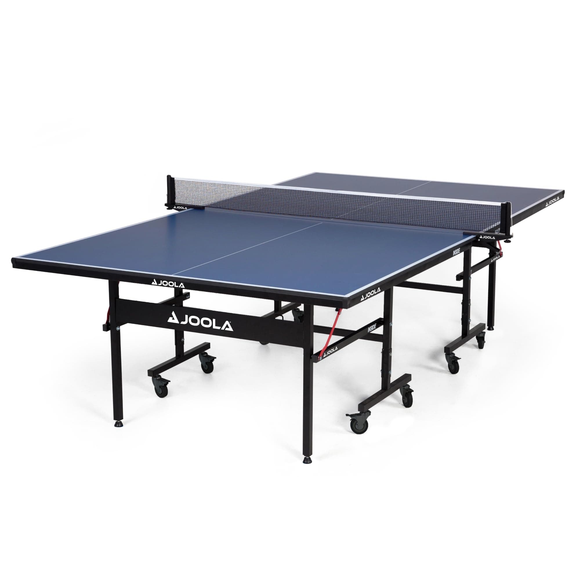 JOOLA Inside Professional MDF Indoor Ping Pong Table with Quick Clamp Table Tennis Net and Post Set - 10 Minute Easy Assembly - Tournament Quality - Foldable with Single Player Playback Mode