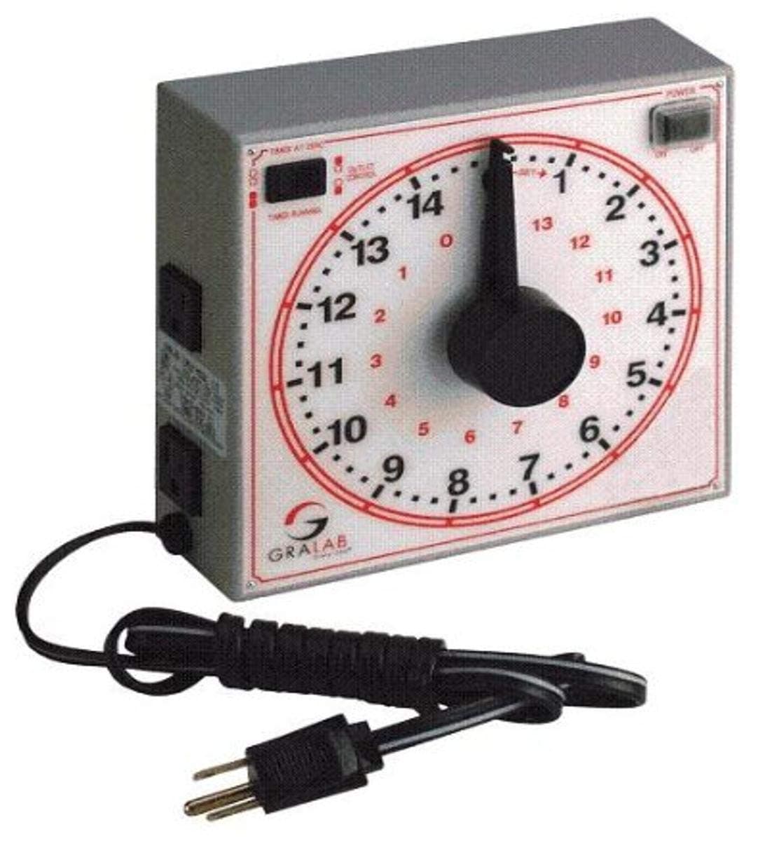 GraLab Model 172, 15 Minute General Purpose Timer, 7-1/2" Length x 7-1/2" Width x 2-1/2" Height, +/-0.015% Accuracy