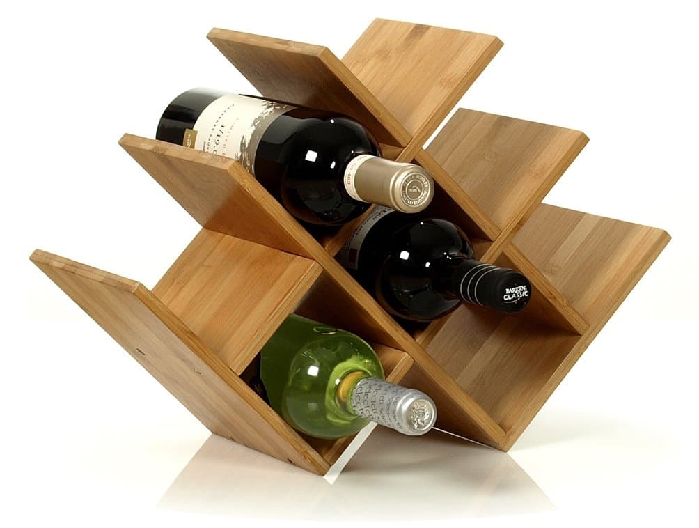 W Shape 8 Bottle Tabletop Wooden Wine Rack (Improved Oct. 2014)