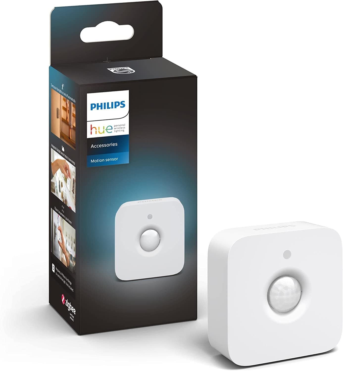 Philips Hue Indoor Motion Sensor with Wireless Control. Smart Lighting Accessory.
