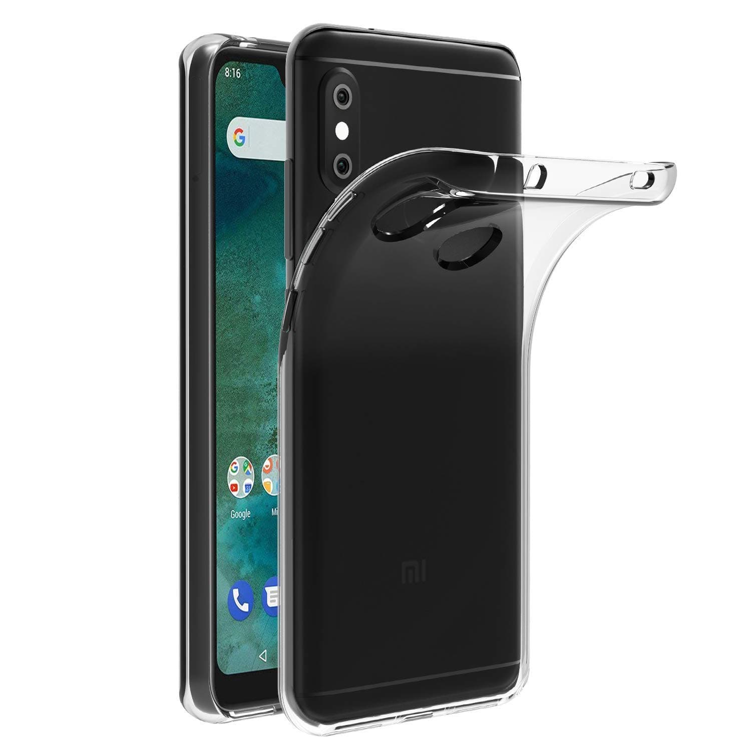 Case for Xiaomi Mi A2 Lite/Redmi 6 Pro (5.84 inch) Soft TPU Rubber Gel Bumper Transparent Back Cover