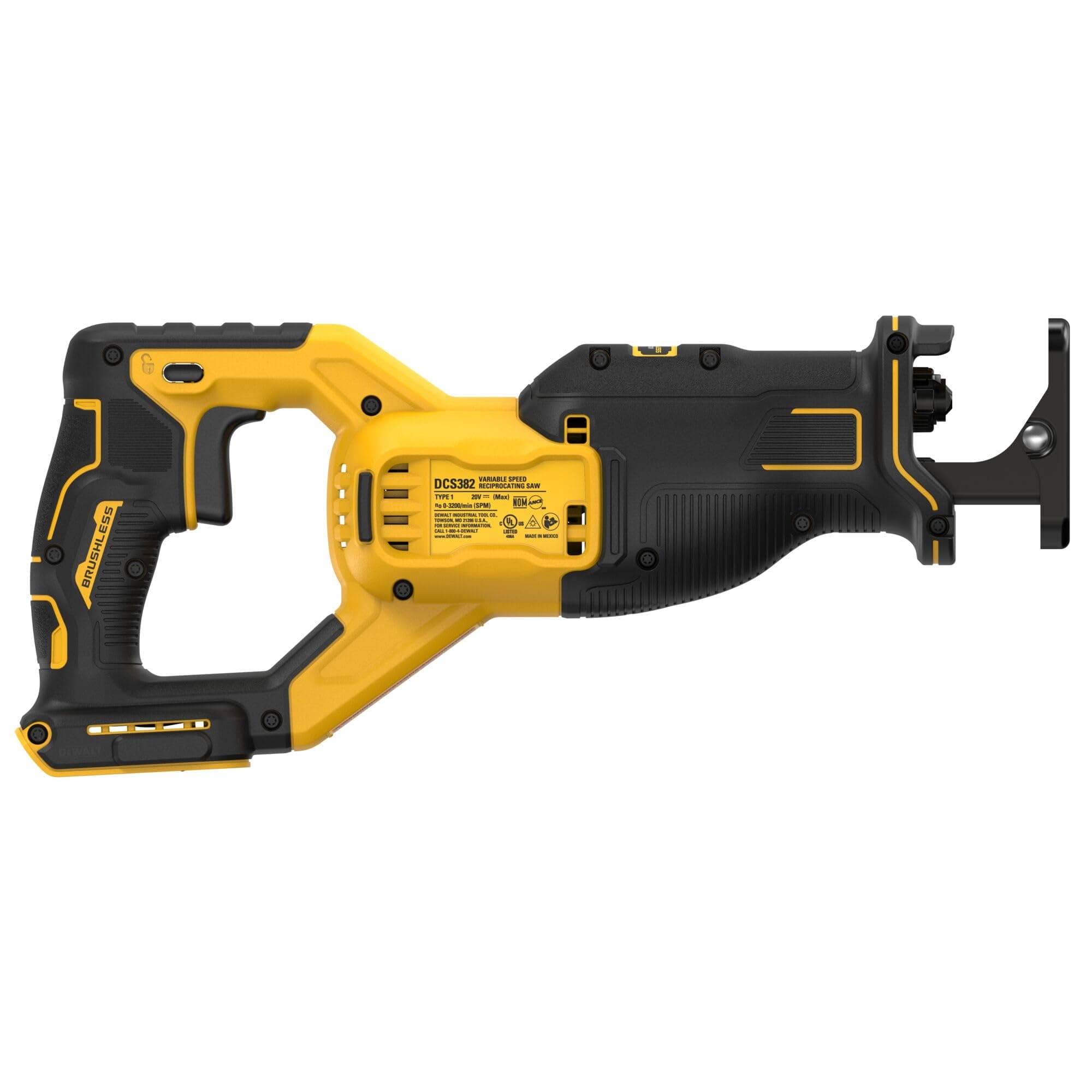 20V MAX* Reciprocating Saw, Cordless, 2-Finger Variable Trigger, Keyless Blade Clamp, Tool Only (DCS382B)