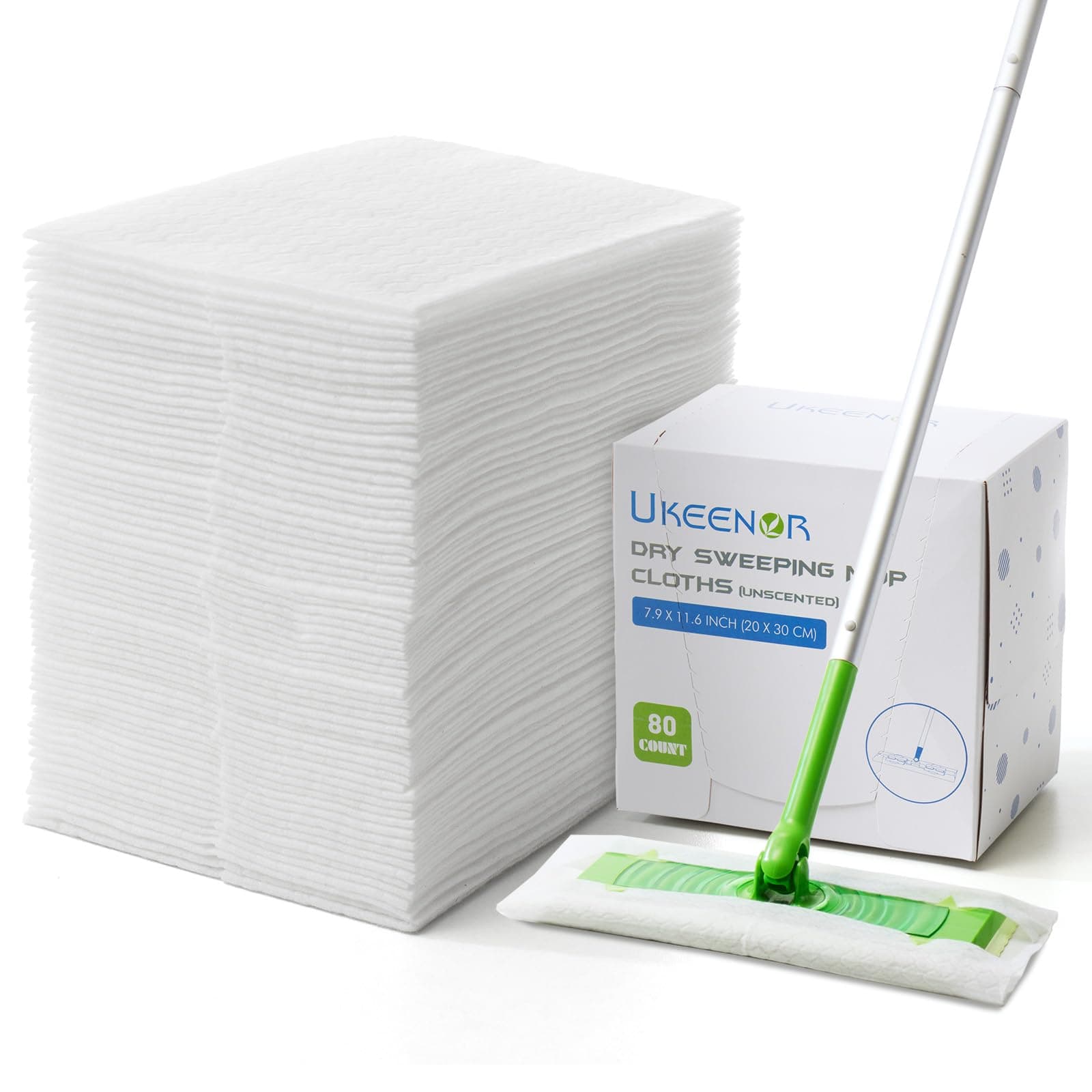 UKEENOR Dry Mop Refills Sweeper 160 Count Disposable Dusting Cloths Dry Sweep...
