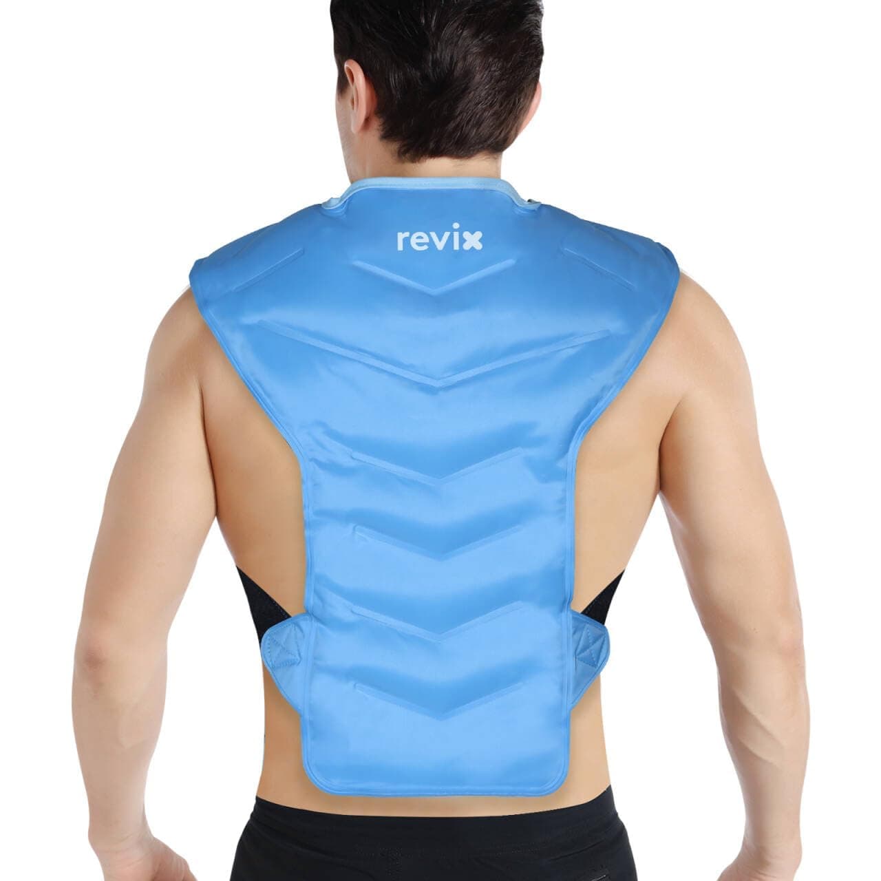 REVIX Large Ice Pack for Shoulder and Back Injuries Reusable Gel Ice Wrap for Full Back Pain Relief and Swelling from Injury and Surgery, Soft Plush Lining, Flexible and Long Lasting