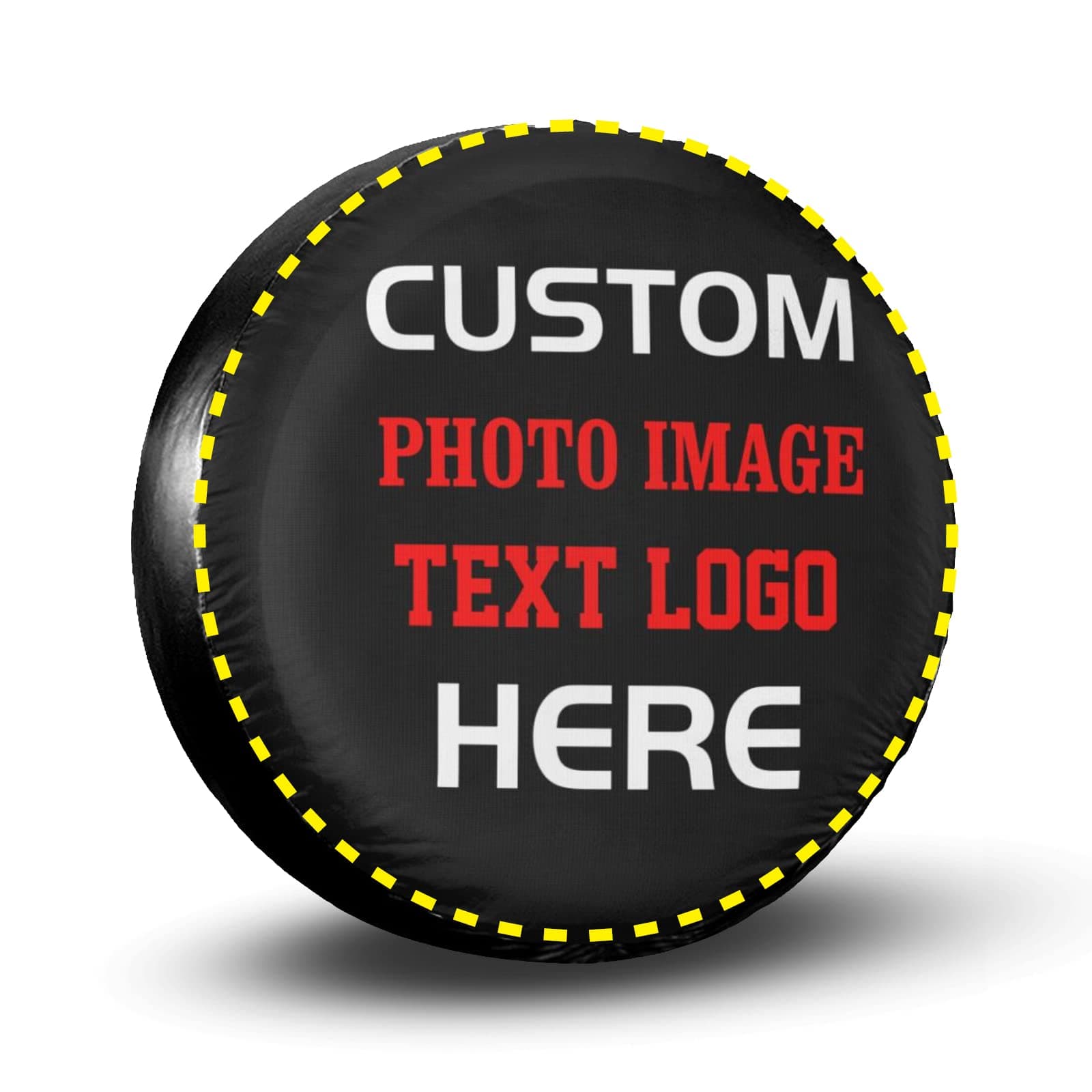 Custom Spare Tire Covers, Design Your Own Personalized Text Image, Customized Spare Tire Cover Waterproof Dust-Proof Tire Protectors for Jeep Camper Truck Travel RV SUV Universal All Vehicles