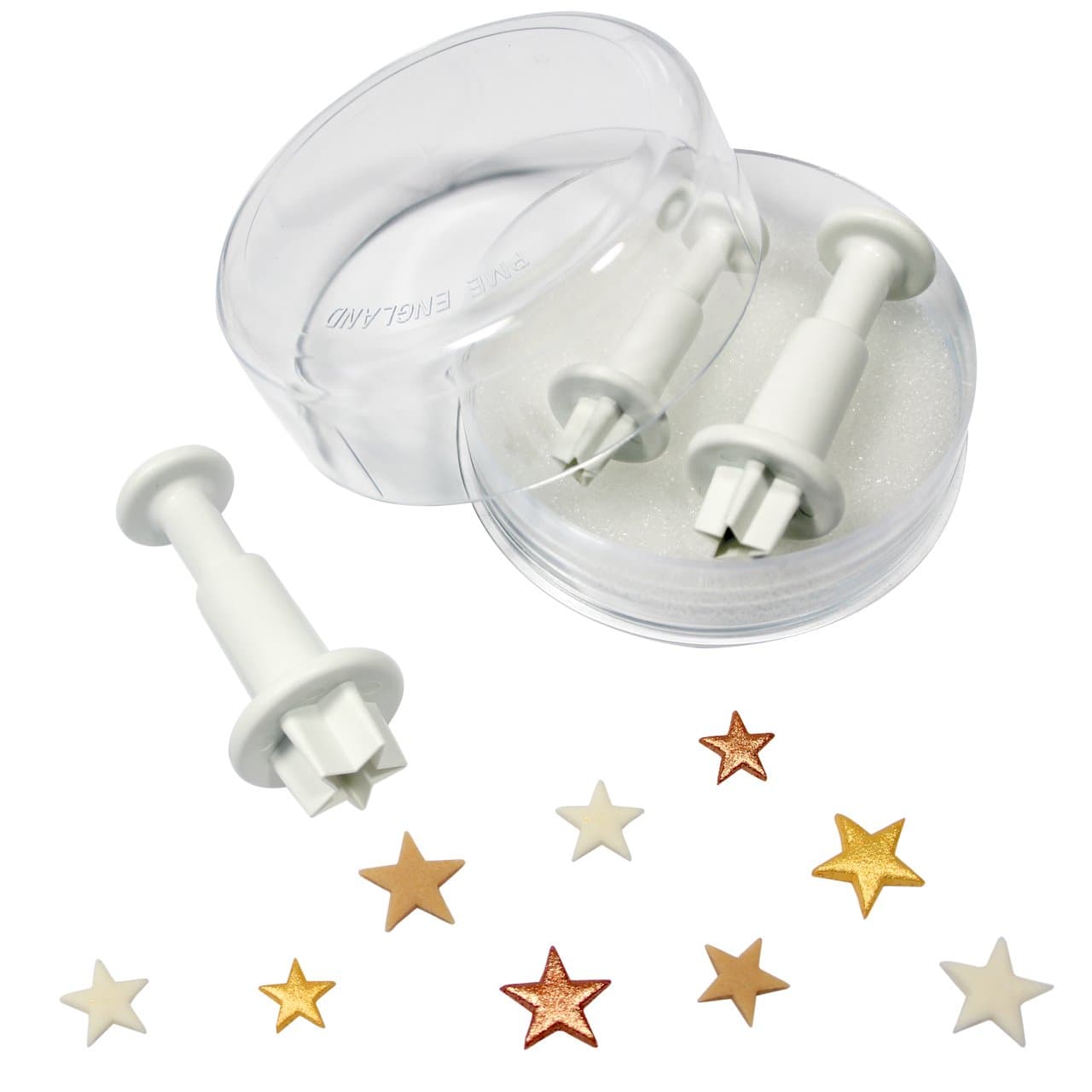 PME Star Plunger Cutters, Small, Medium, Large Sizes, Set of 3, White