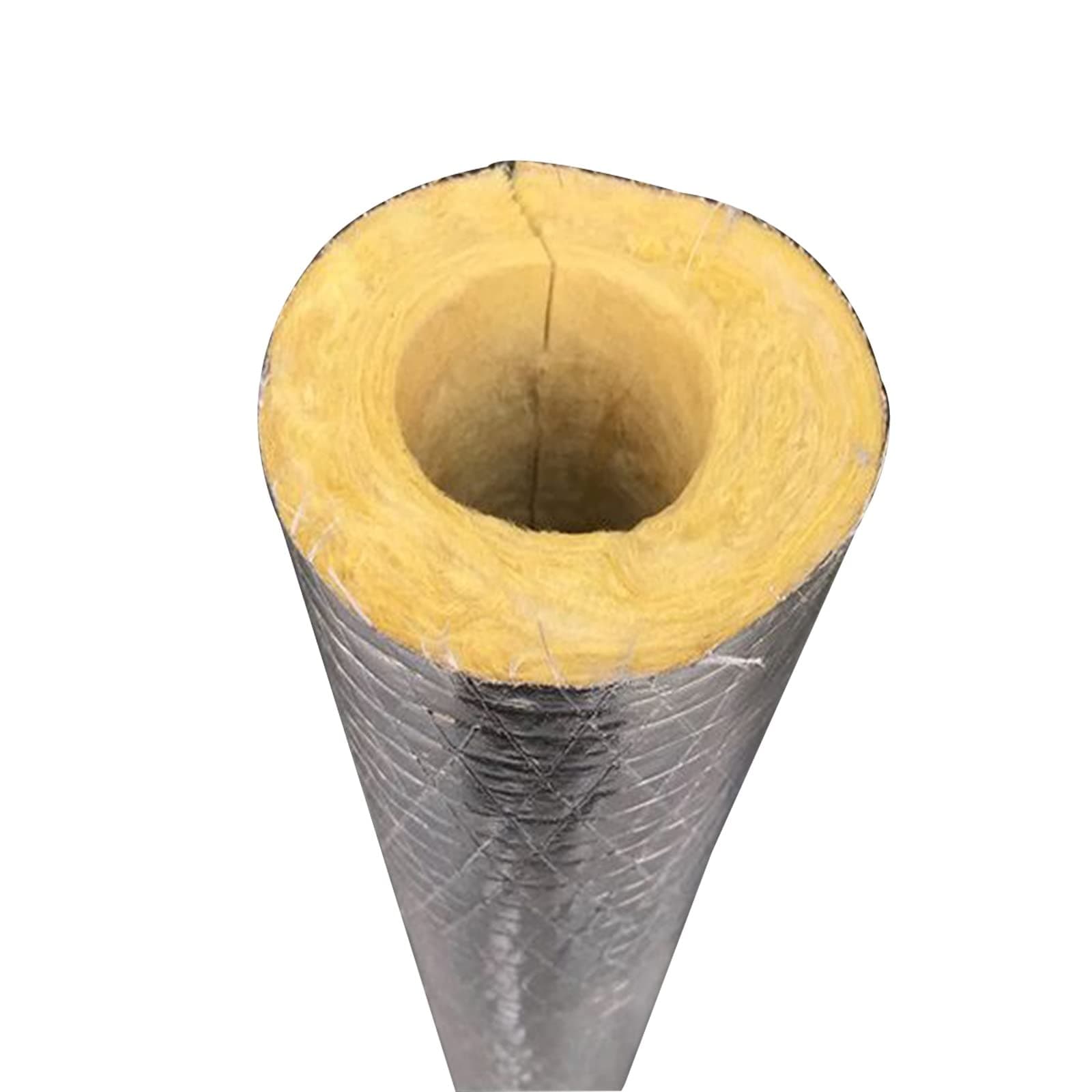 Material Glass Wool Insulation Pipe, High Temperature Resistant Steam Pipe Insulation Sleeve Rock Wool 60K Density Insulation Pipe (Size : 34mm)