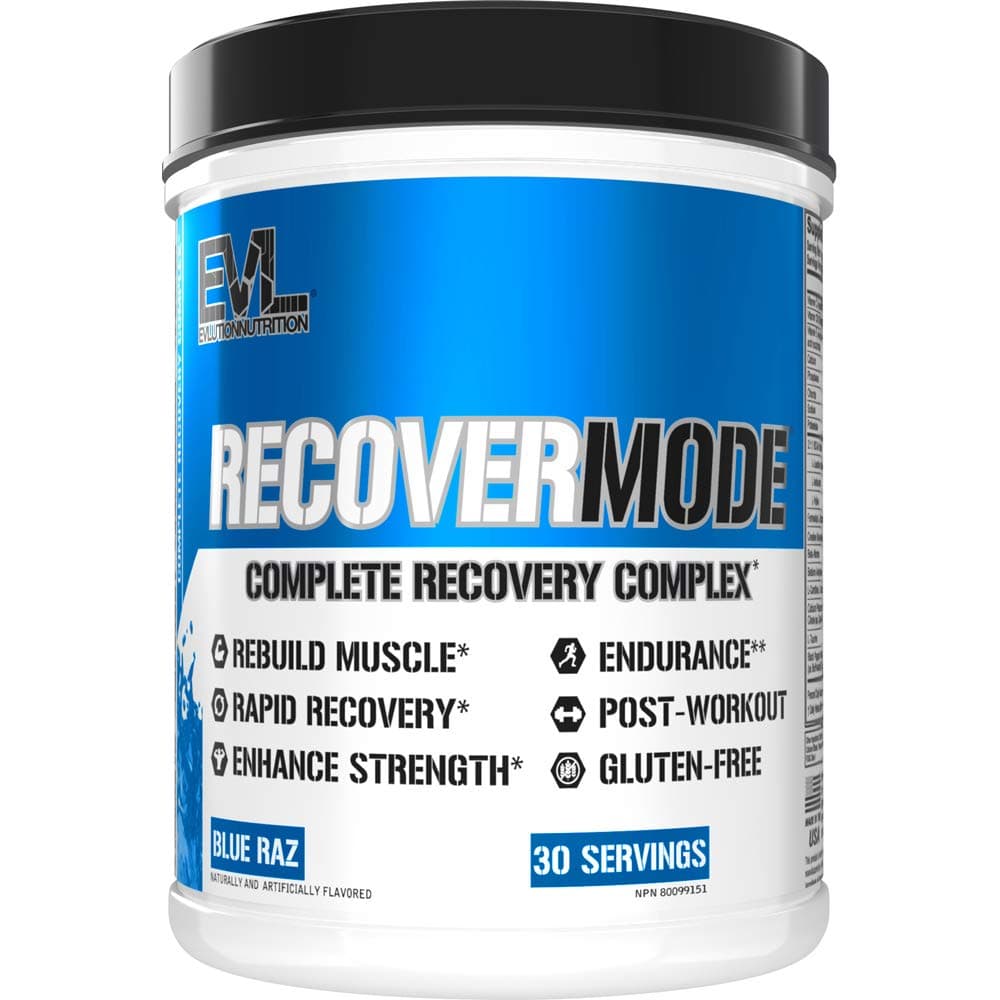 Nutrition Recover Mode- Complete Post Workout with BCAAs, Immunity Support, Vitamin C, D & E, Electrolytes, Hydration, Creatine, Glutamine, Beta-Alanine, L-Carnitine, 30 Serve, Blue Raz