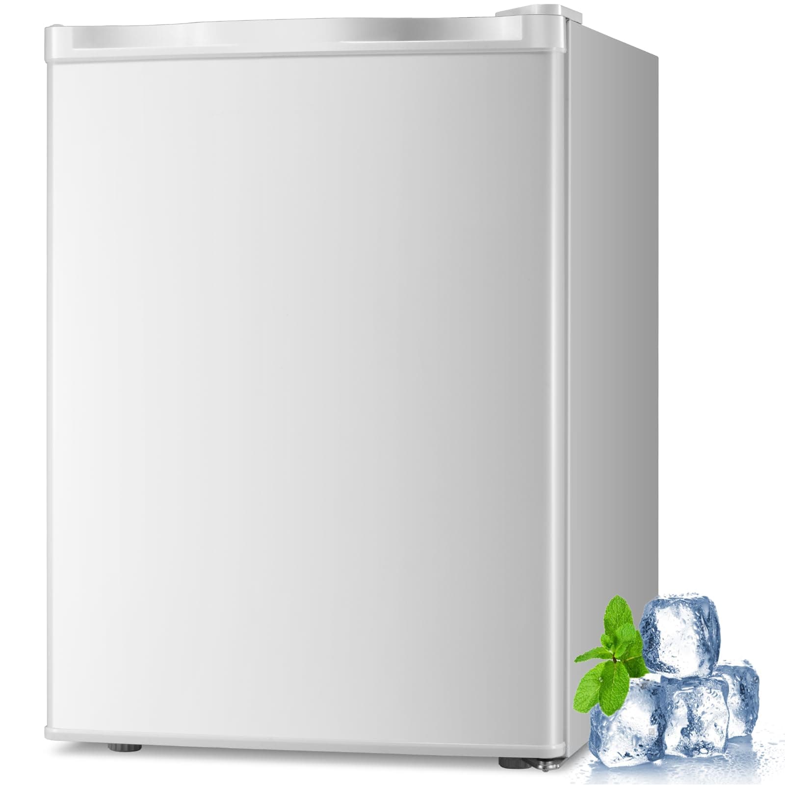 2.1 Cu.ft Small Upright Freezer, Mini Freezer with Removable Shelves, Adjustable Thermostat, Reversible Door Hinge, Quiet for Home/Office/Dorm/Kitchen, White