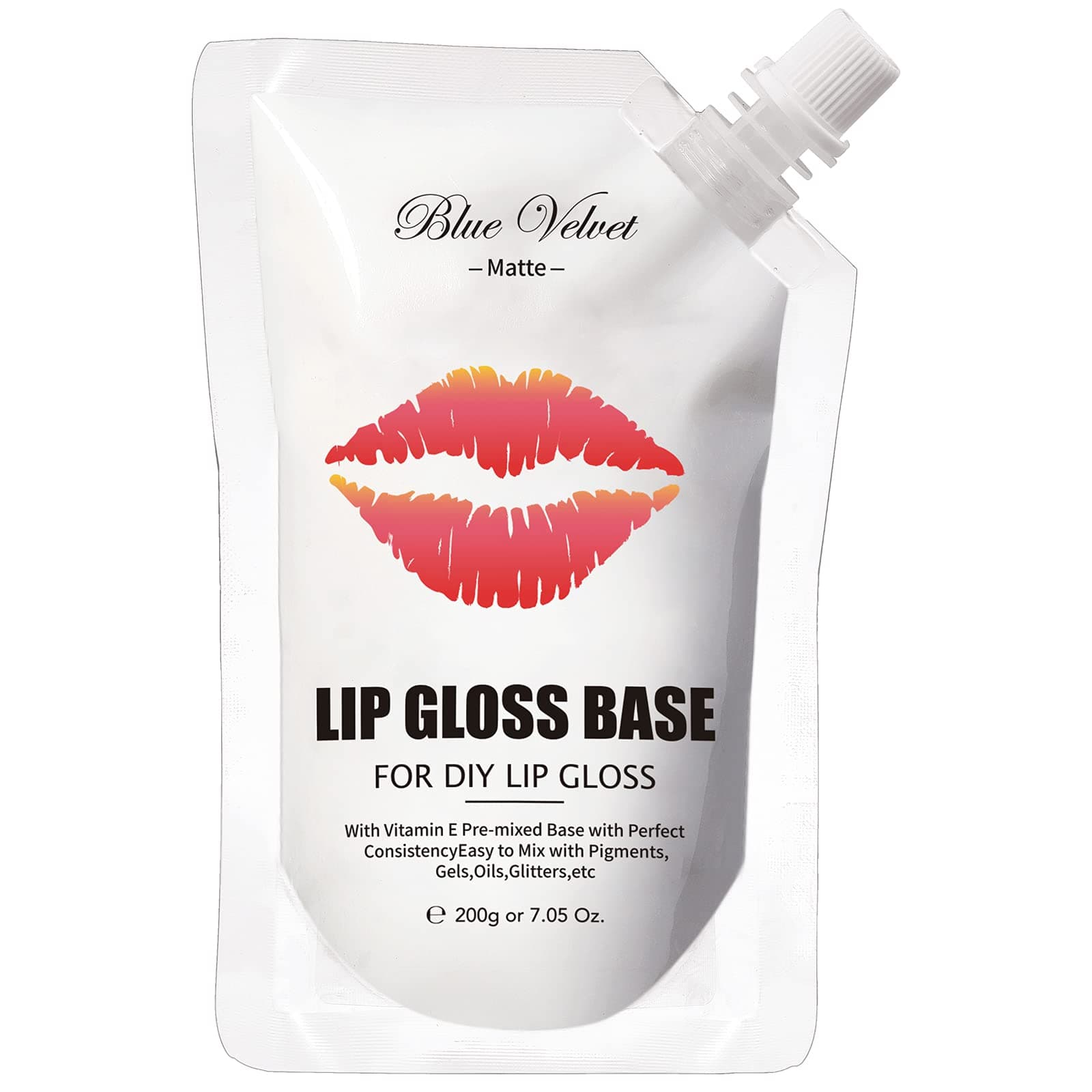 Lip Gloss Making Base Oil 7.05 oz White Matte Lip Gloss Non-Stick Moisturizing Versagel Lip Gloss Flavoring Base Gel with Vitamin E and Olive Oil Lip Gloss Supplies for DIY Handmade Lip Balms Lip Plumper (Matte)
