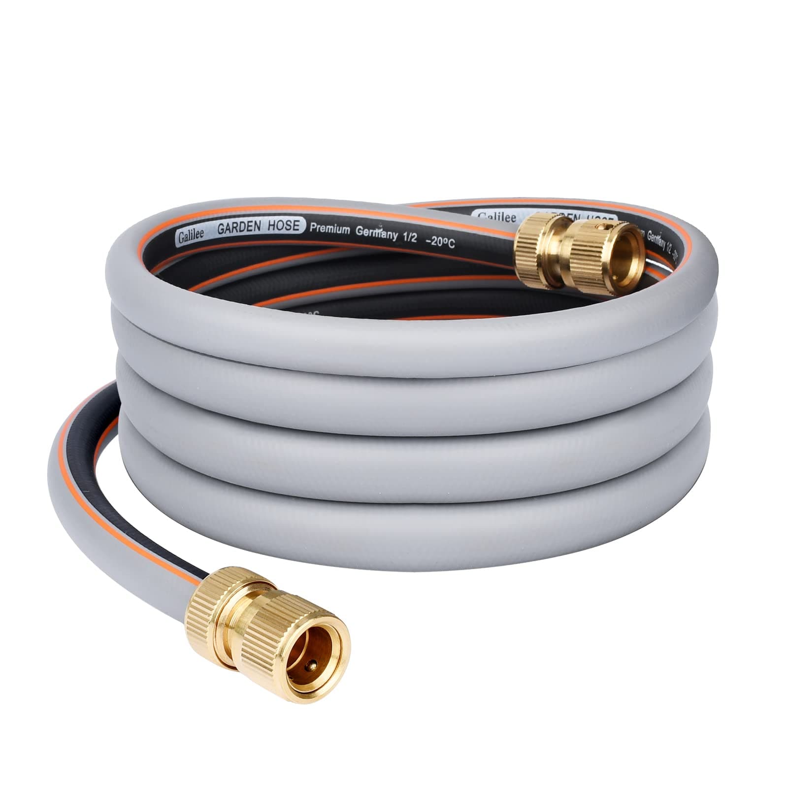 Abimars Garden Short Hose Pipe 1/2” with 2 PCS 1/2'' Brass Hose Pipe Connectors, 3m Hose Pipe Extension kit, Garden Hose Pipe Extension to Connect Hose Reel to Your Tap