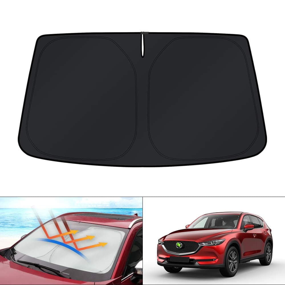 Windshield Sun Shade for Mazda CX-5 2017-2024 2025 2026 CX5 Accessories Window Shade Sun Visor Protector Blocks UV Rays Keep Car Cooler