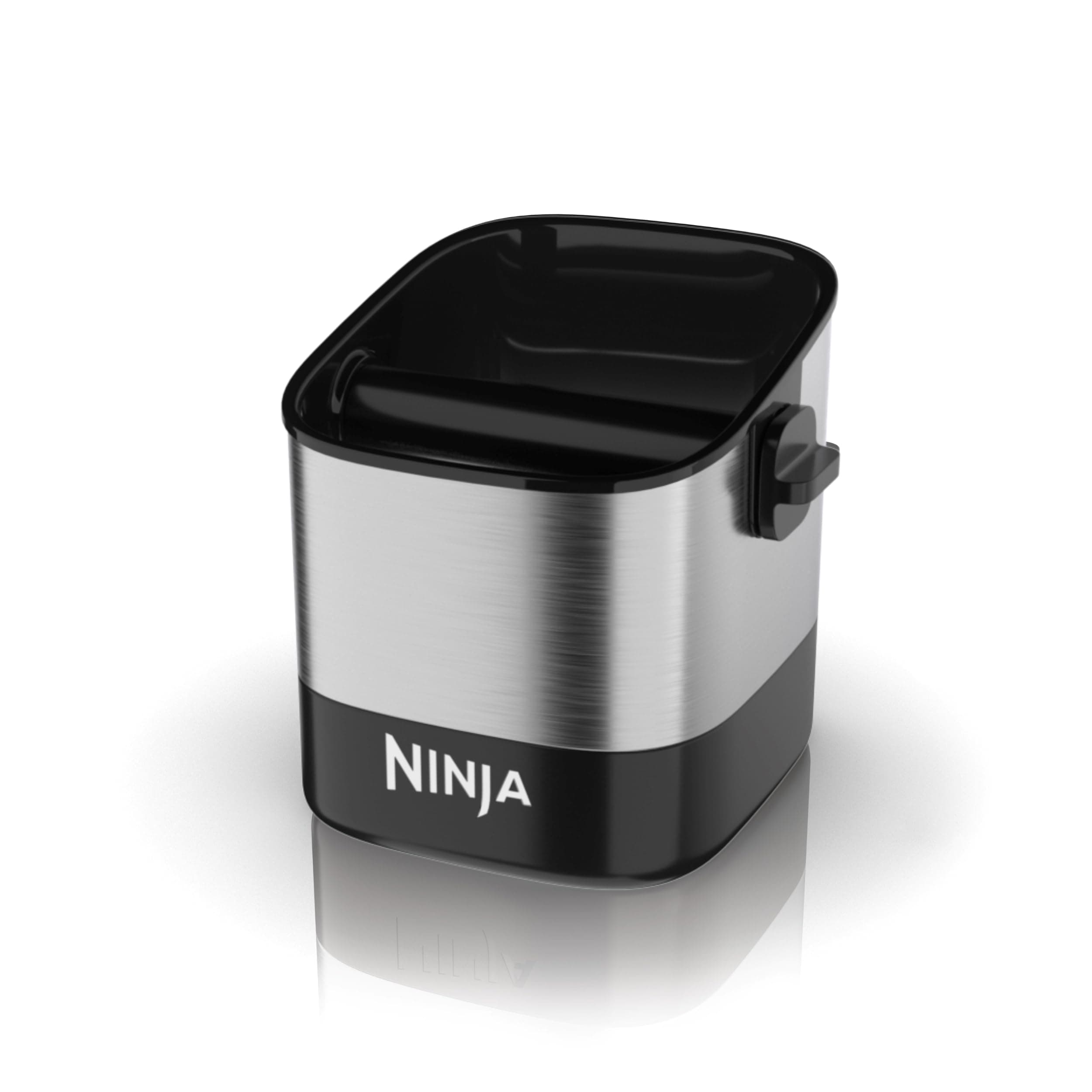 Ninja Luxe Café Knock Box, Accessories for Espresso Machine, Easy & Mess-Free Puck Disposal, Coffee & Espresso Grounds, Non-Slip Base, Removable Bar, Holds 10 Double Shot Pucks, XSKKNOCKBOX