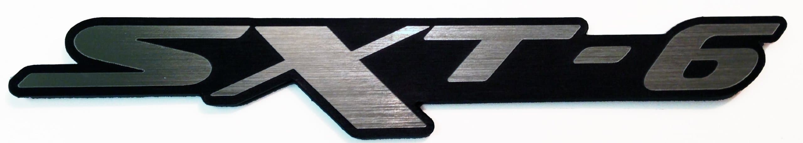 24Designs Compatible Sxt6 Stick on Emblem Black Silver Replacement for Dodge Vehicles Y